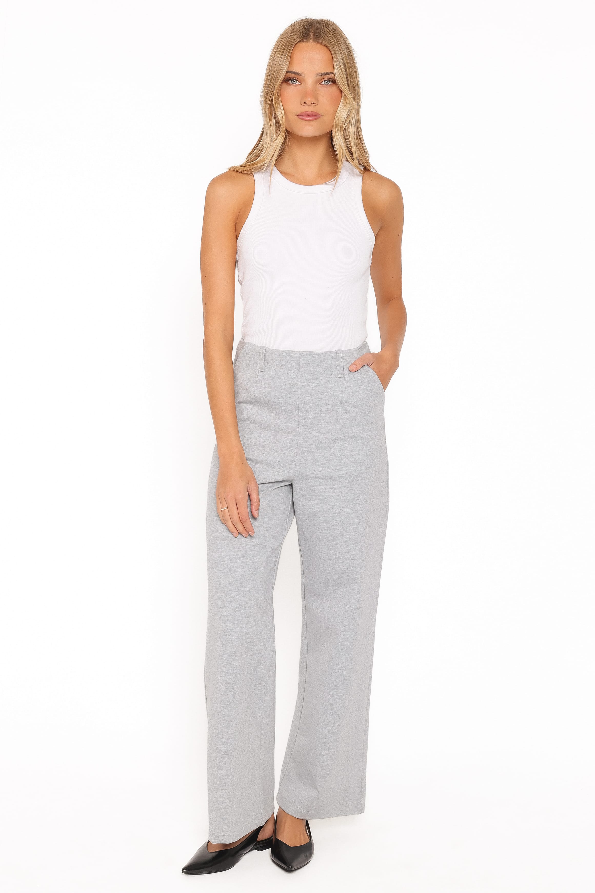 BOTTOMS Tylah Ponte Pants - Heather Grey