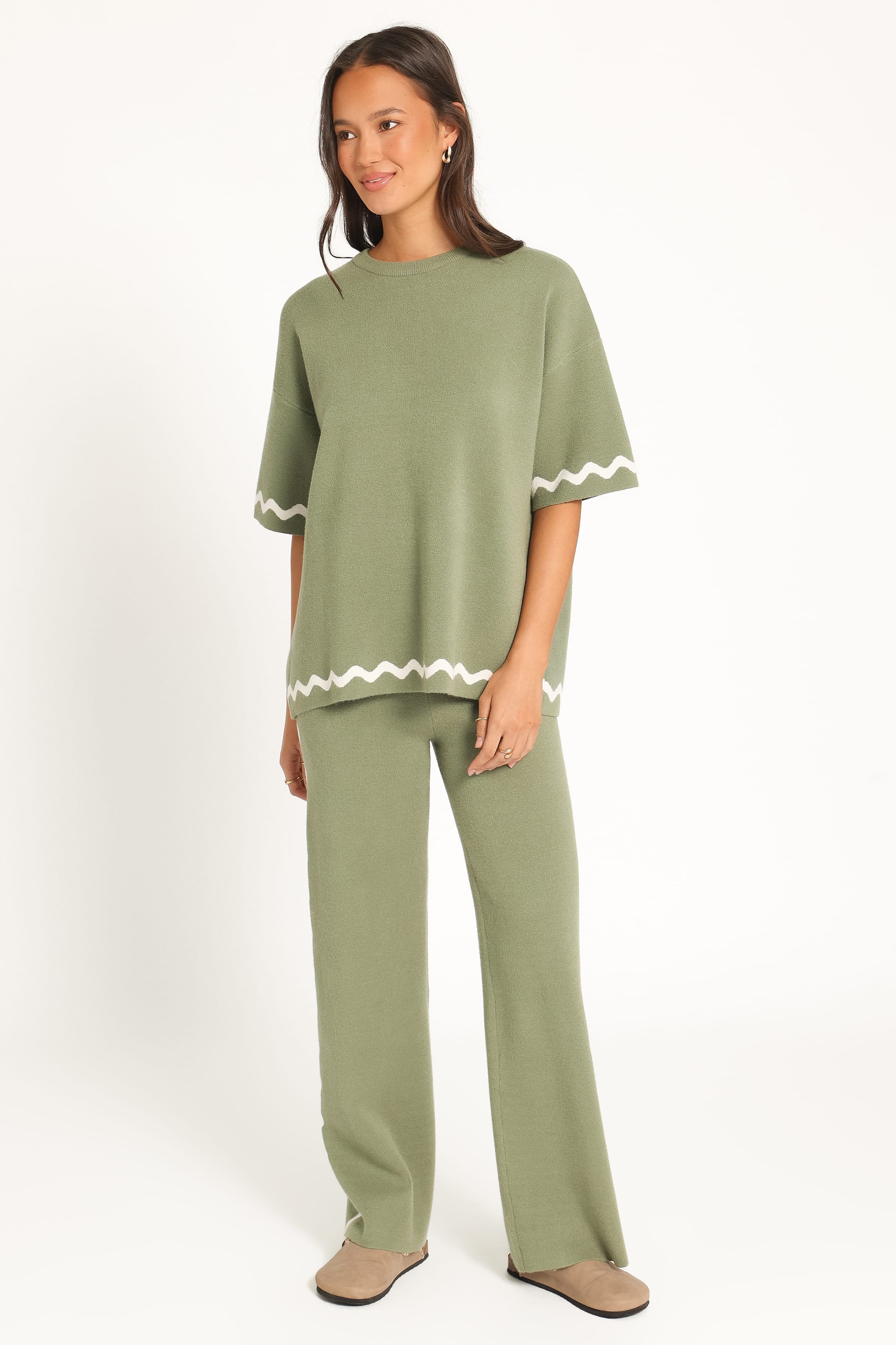BOTTOMS Vespa Knitted Pant - Moss Green