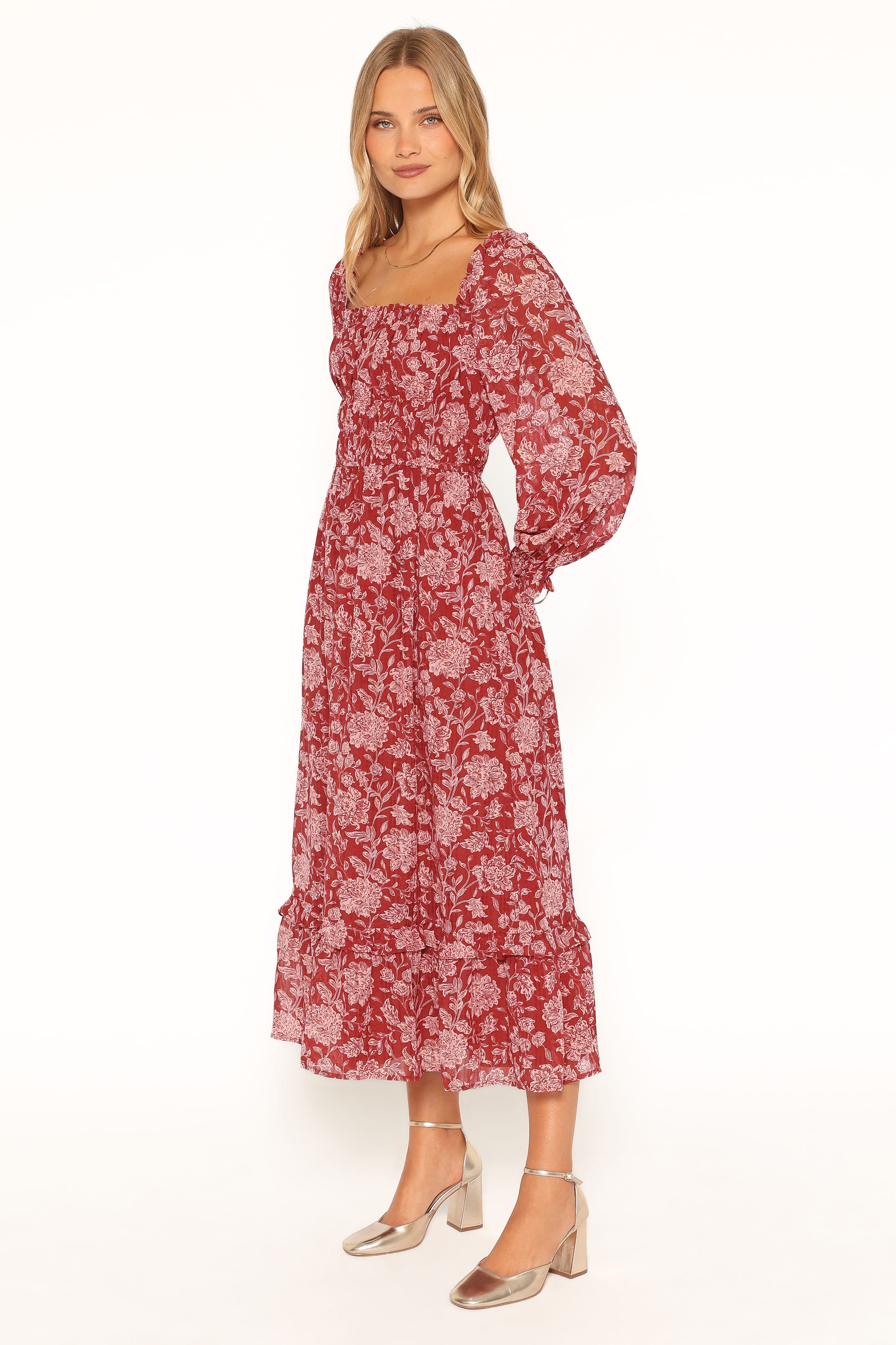 DRESSES Aine Midi Dress - Red Floral