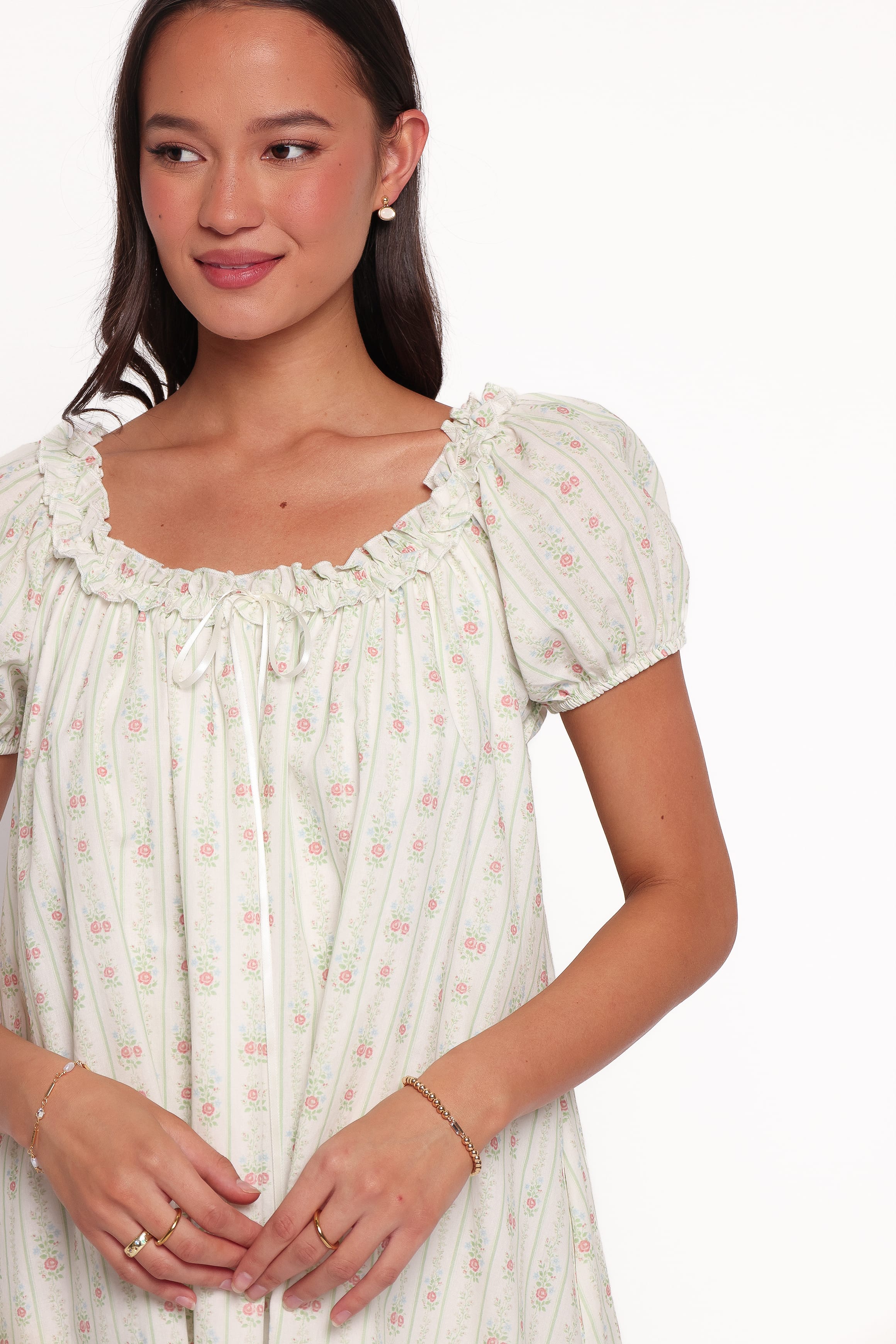 DRESSES Almeida Mini Dress - Green Wallpaper Floral