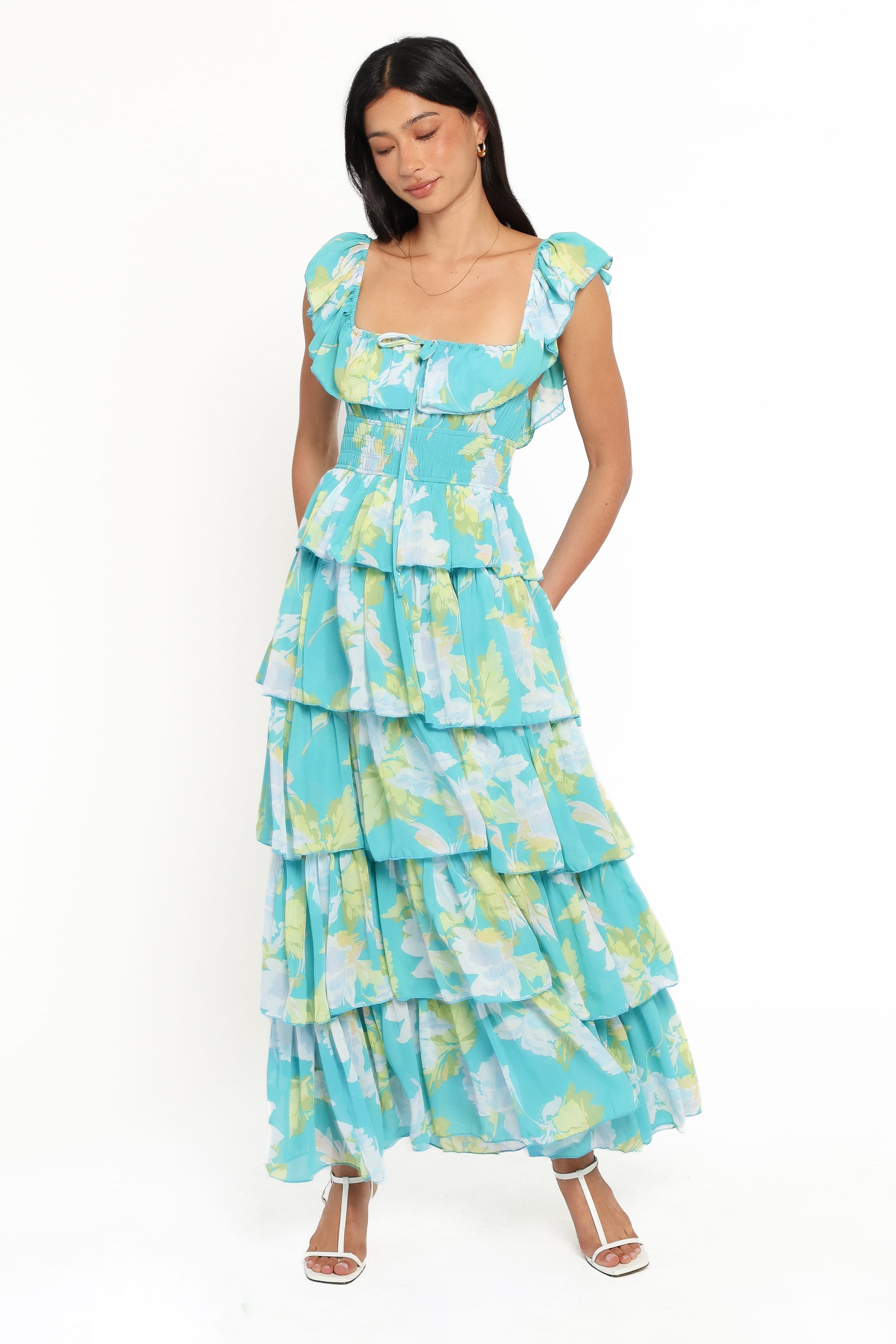 DRESSES Belle Maxi Dress - Aqua Floral