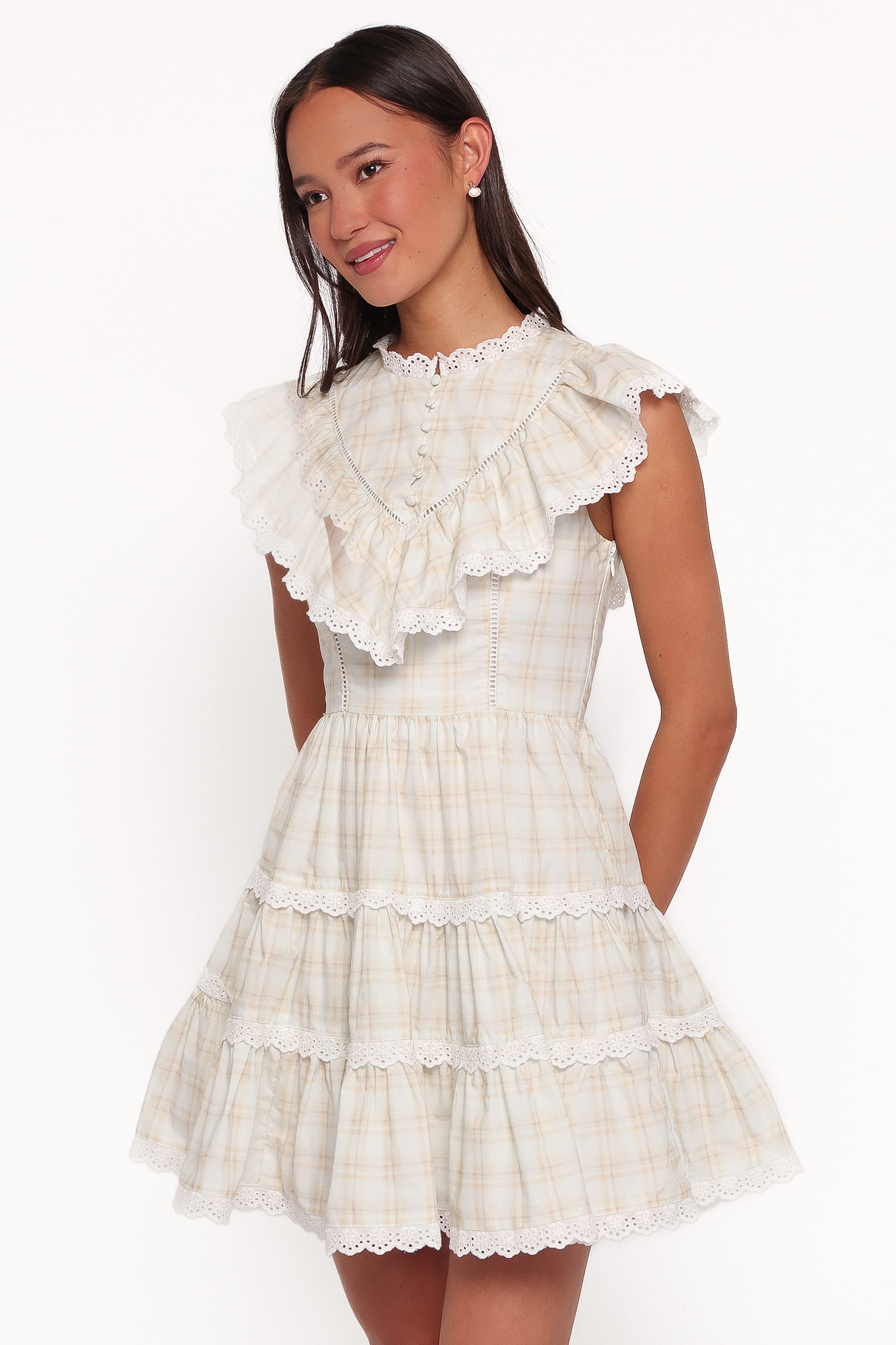 DRESSES Benowa Mini Dress - Butter Yellow Plaid