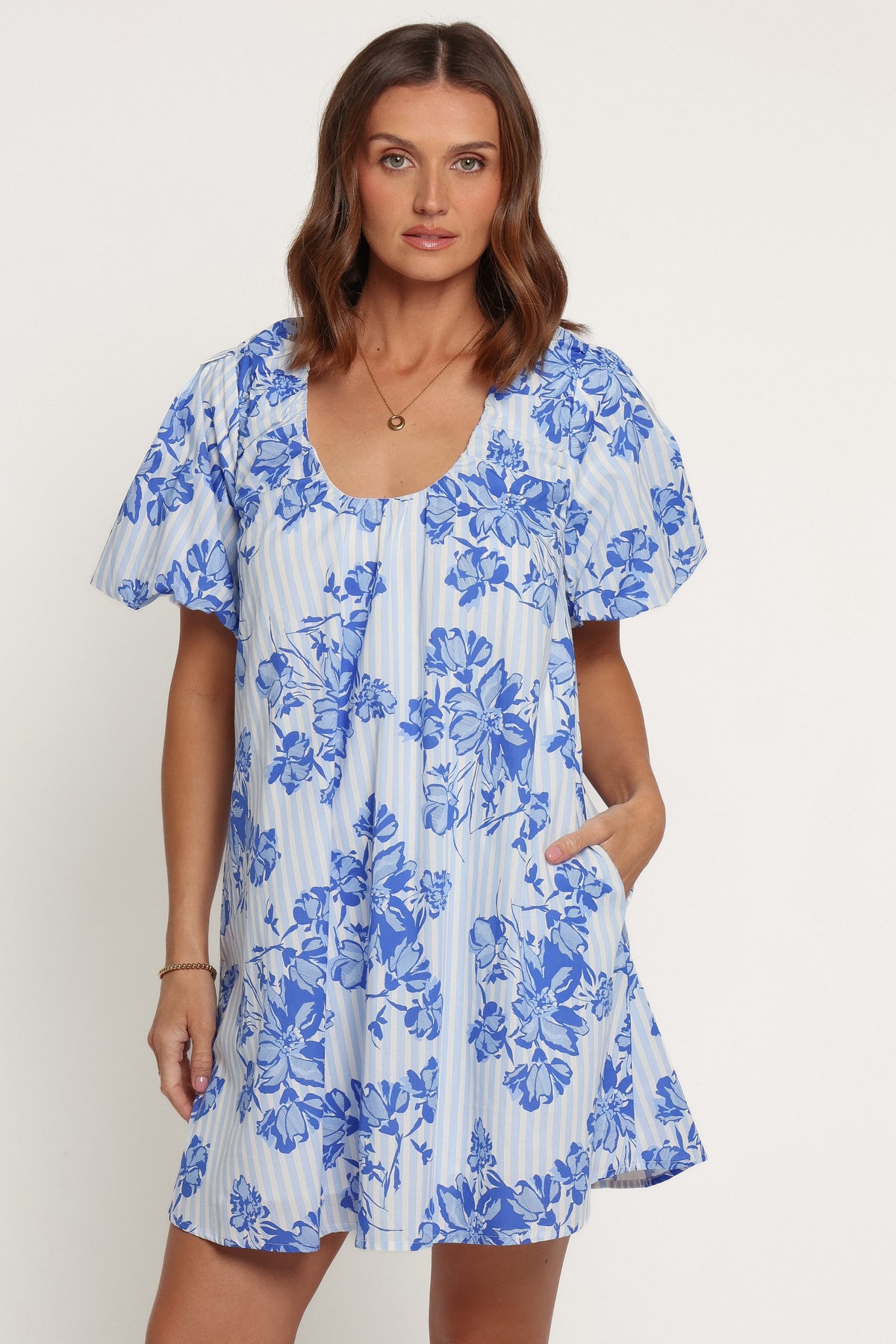 DRESSES Bertine Mini Dress - Paisley Blue Stripe