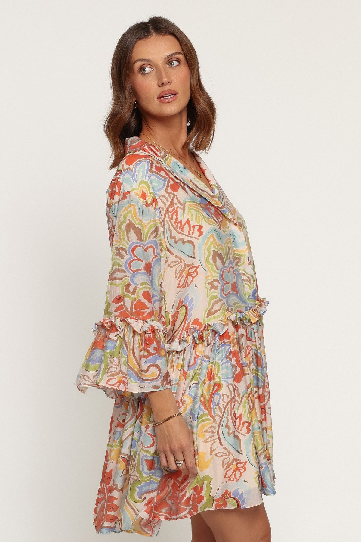 DRESSES Caplan Mini Dress - Green Blue Paisley