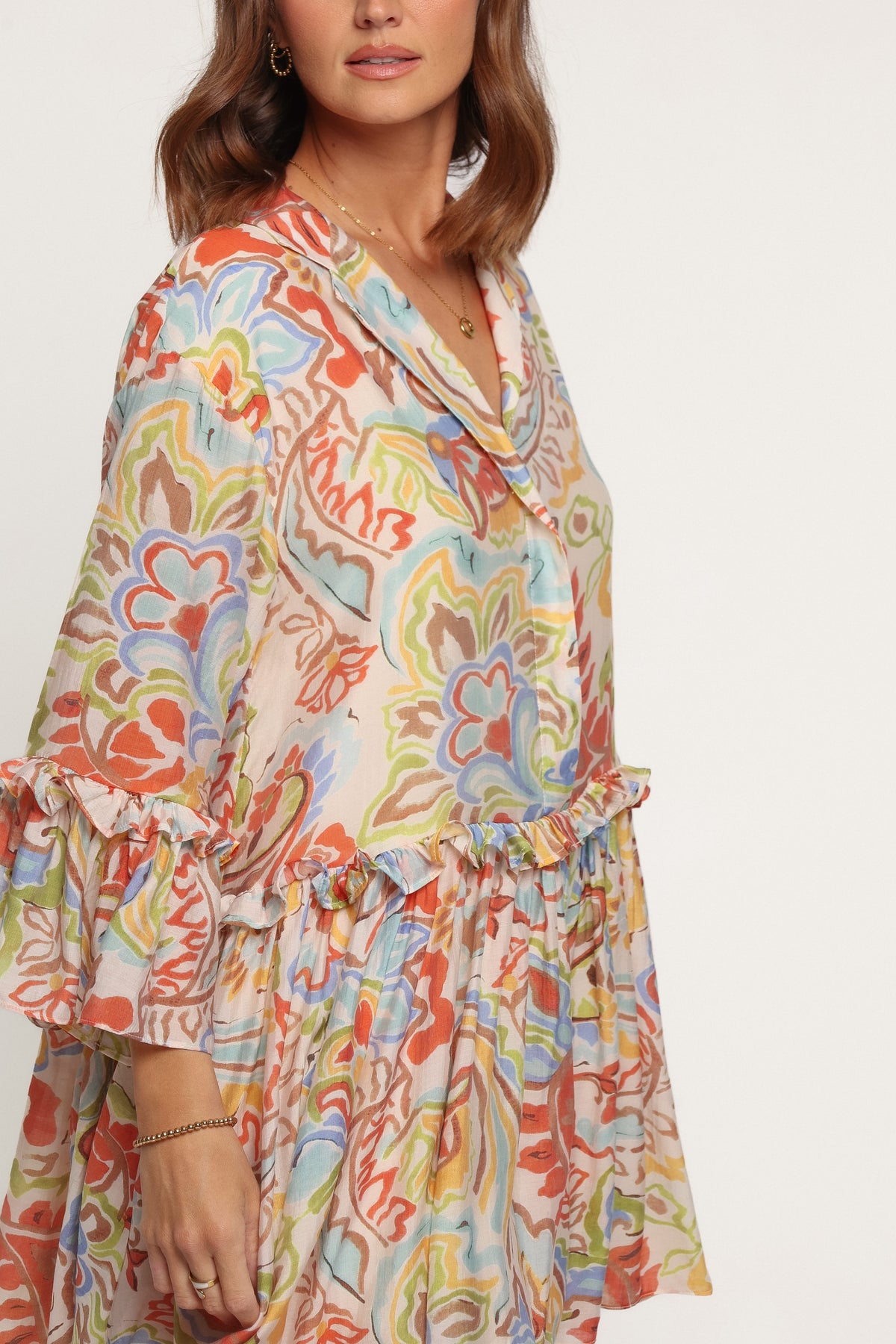 DRESSES Caplan Mini Dress - Green Blue Paisley