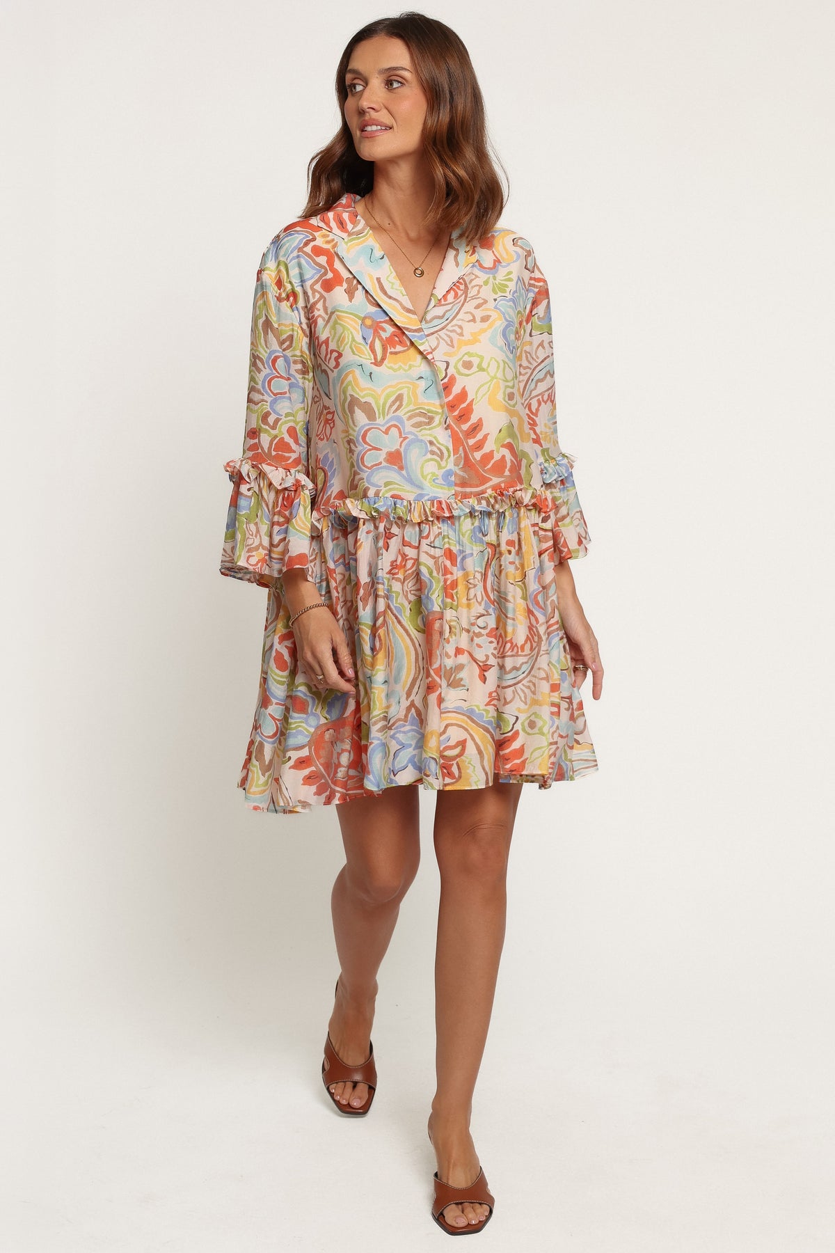 DRESSES Caplan Mini Dress - Green Blue Paisley