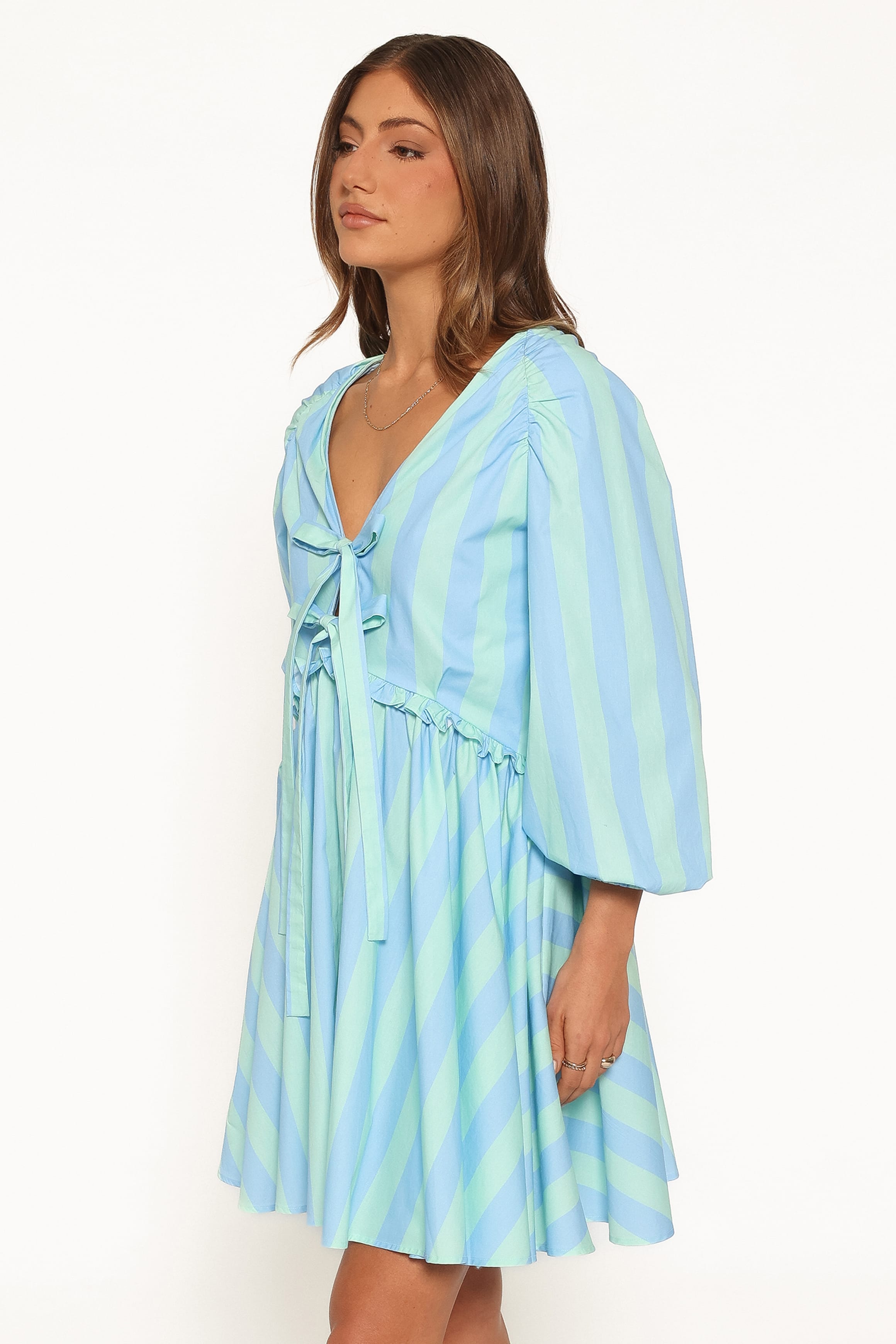 DRESSES Carletta Mini Dress - Green/Blue Stripe