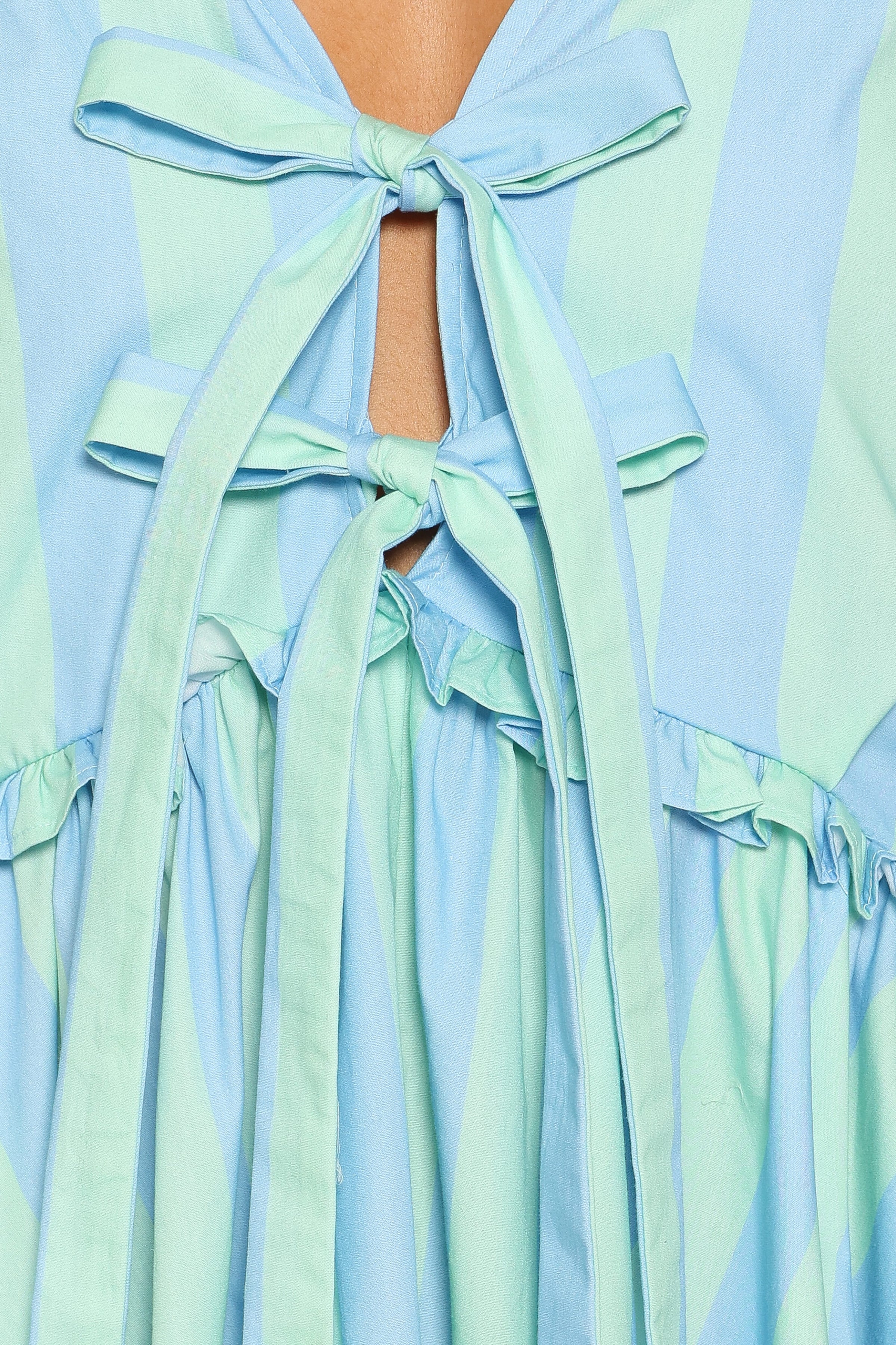 DRESSES Carletta Mini Dress - Green/Blue Stripe