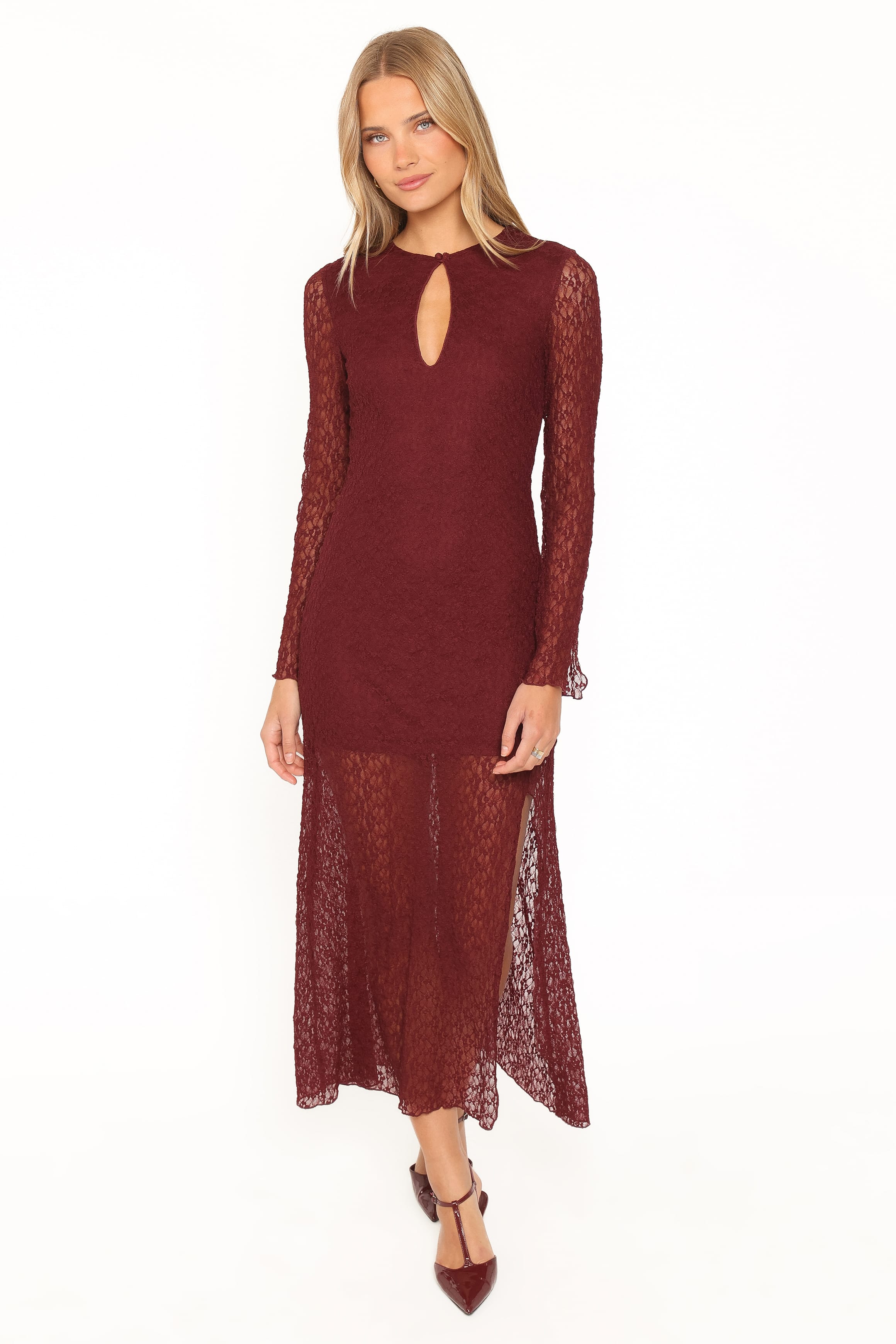 DRESSES Darlita Lace Maxi Dress - Burgundy