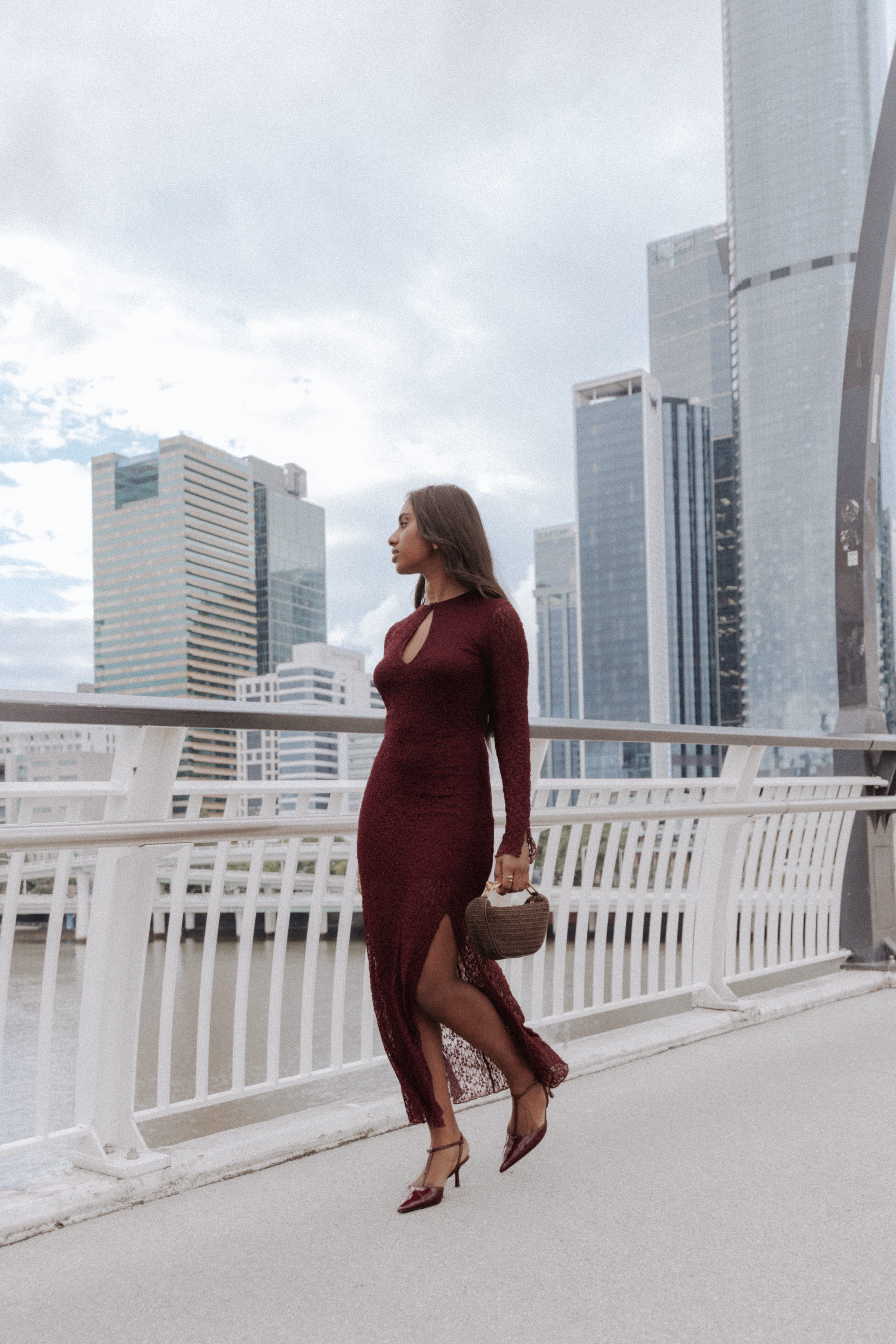 DRESSES Darlita Lace Maxi Dress - Burgundy