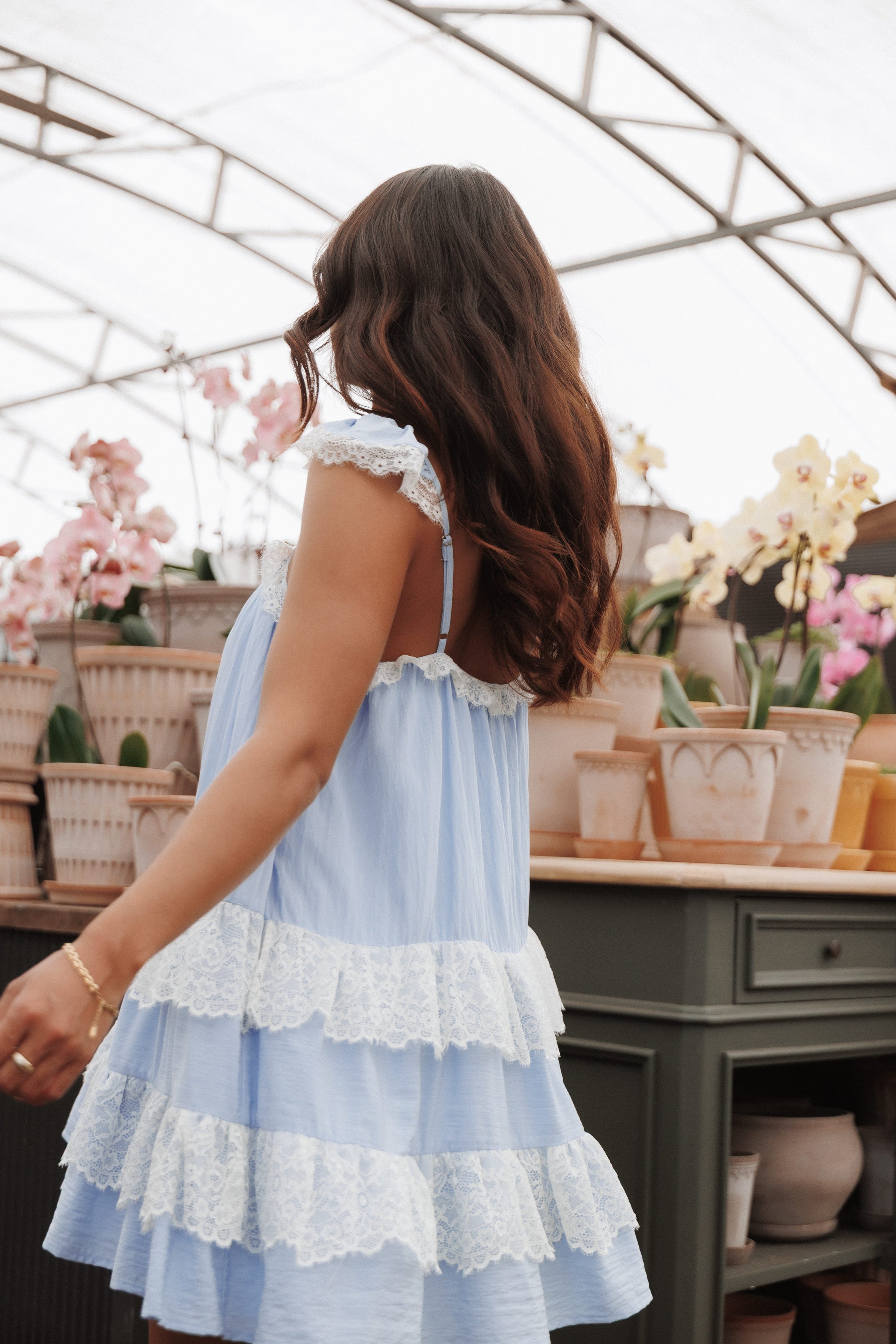 DRESSES Dayana Lace Mini Dress - Icy Blue