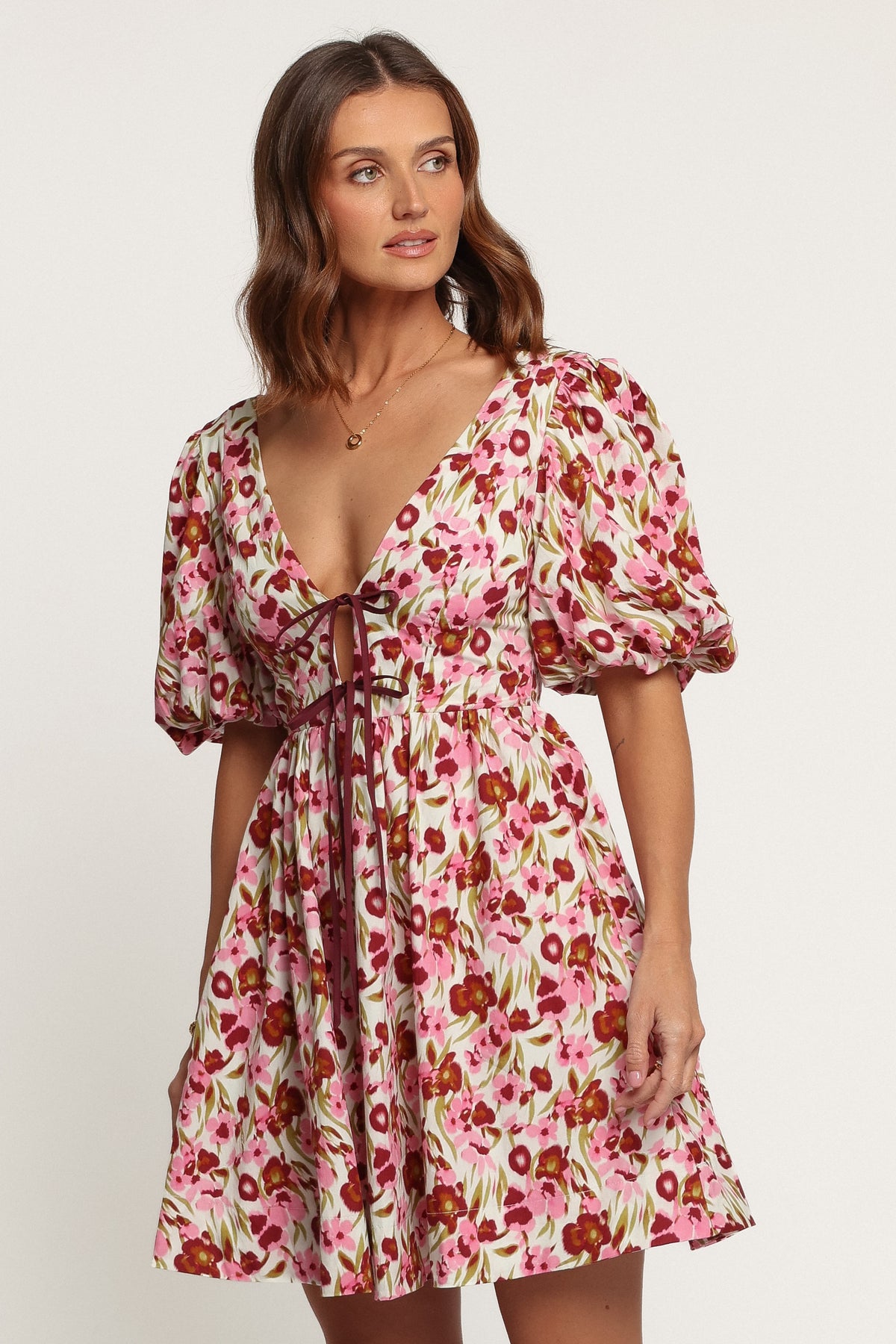 DRESSES Deanne Mini Dress - Pink Green Floral