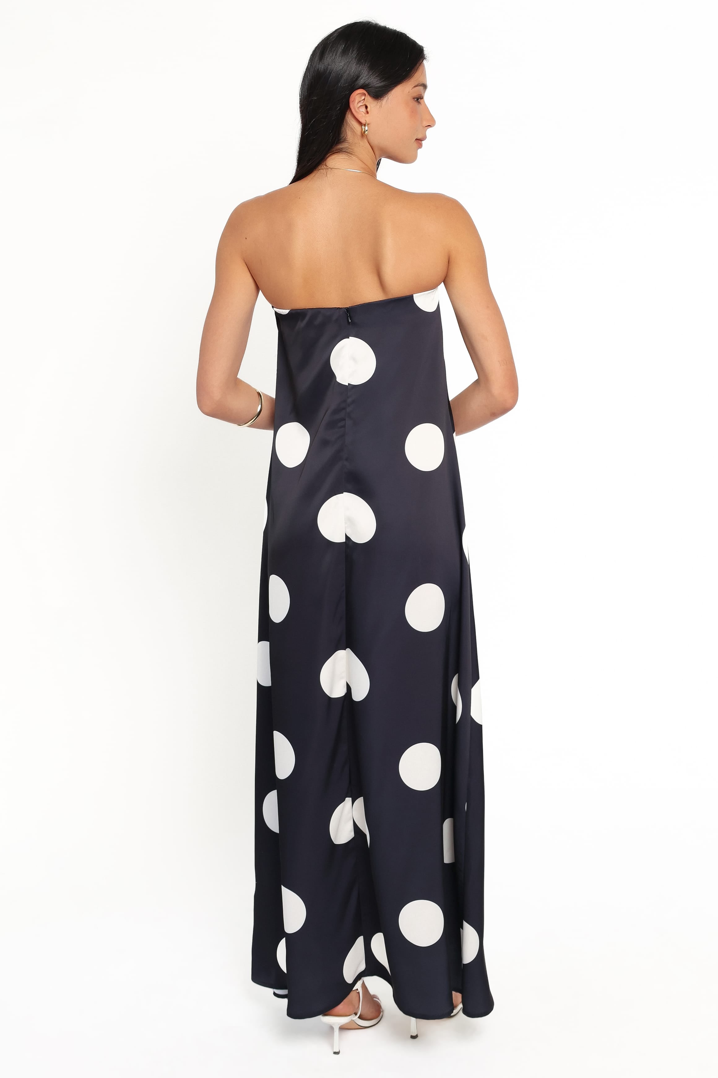 DRESSES Delaney Strapless Maxi Dress - Black Polka Dot