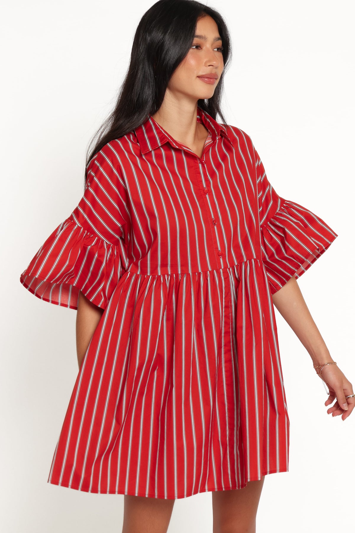 DRESSES Didi Frill Mini Dress - Red Stripe