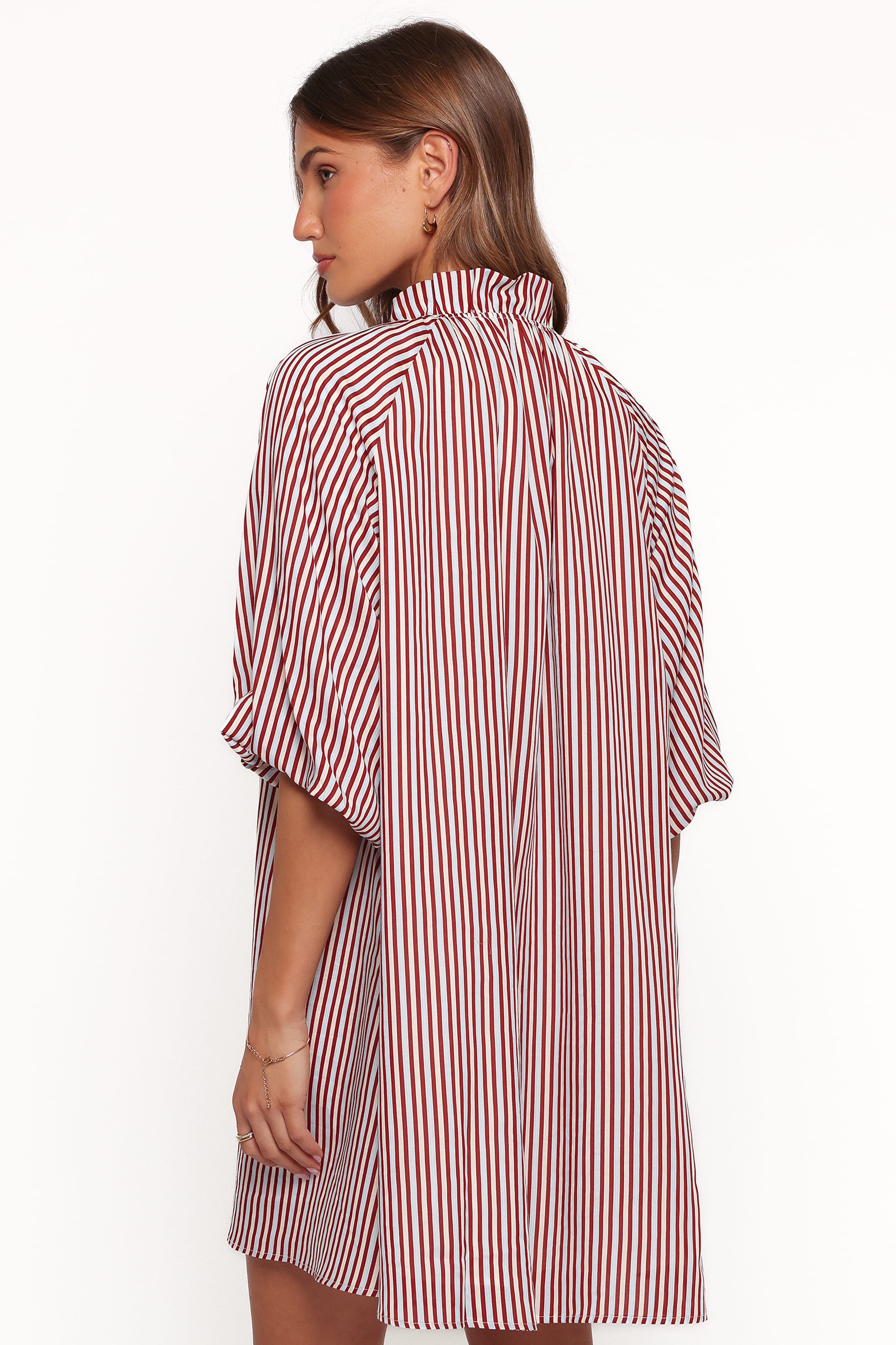 DRESSES Doran Mini Dress - Brown/Blue Stripe