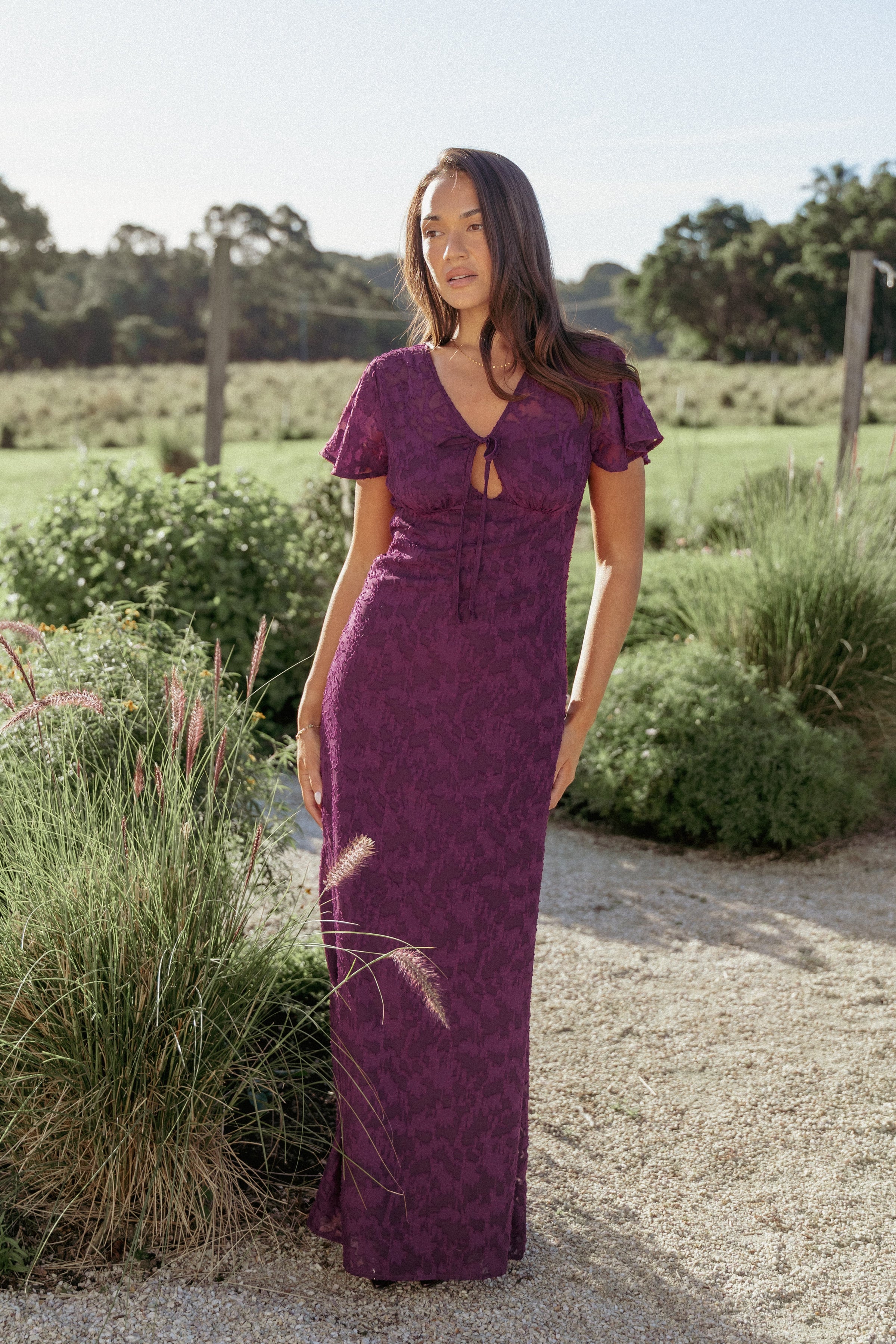 DRESSES Emmy Jacquard Maxi Dress - Grape Purple