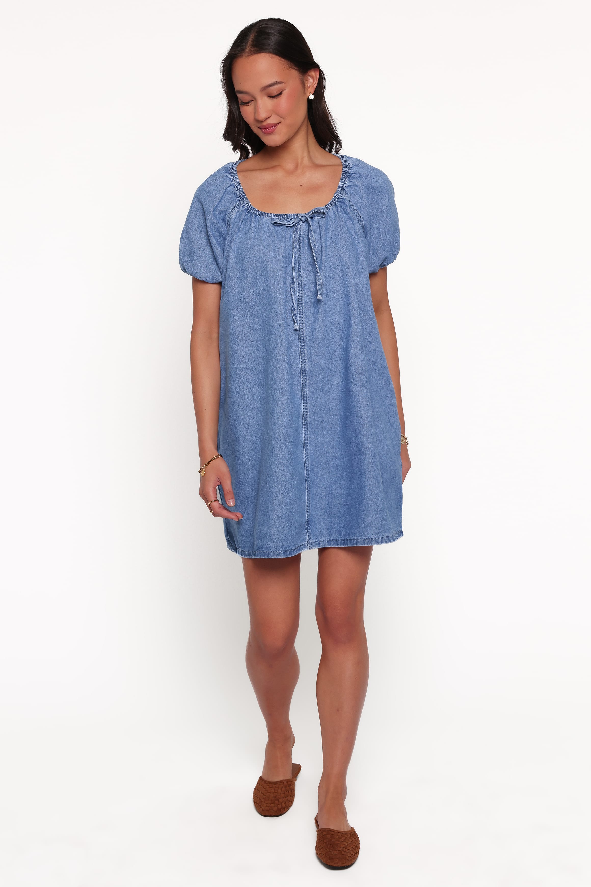 DRESSES Farren Mini Dress - Mid Wash Denim Blue