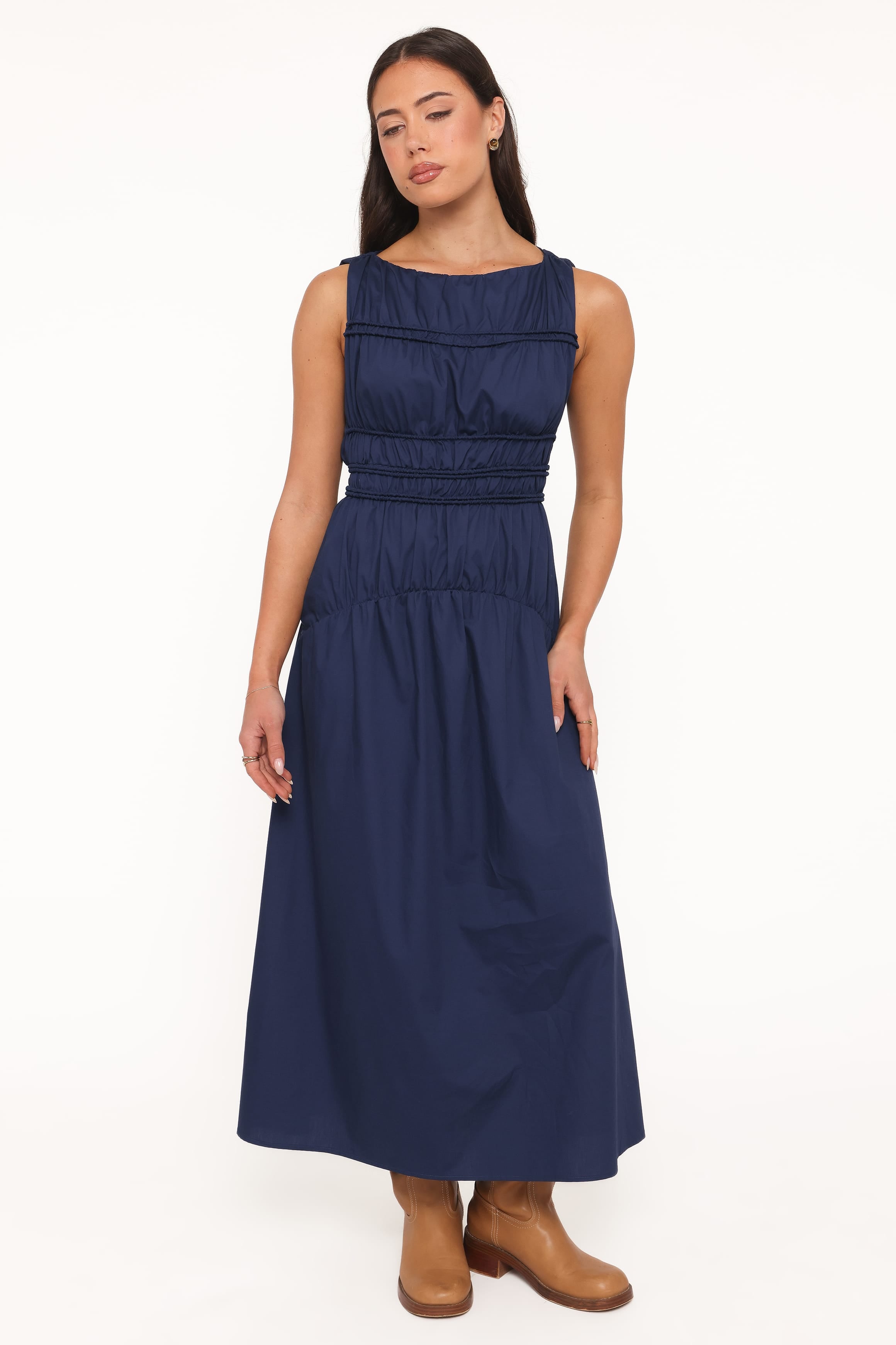 DRESSES Fern Midi Dress - Navy Blue