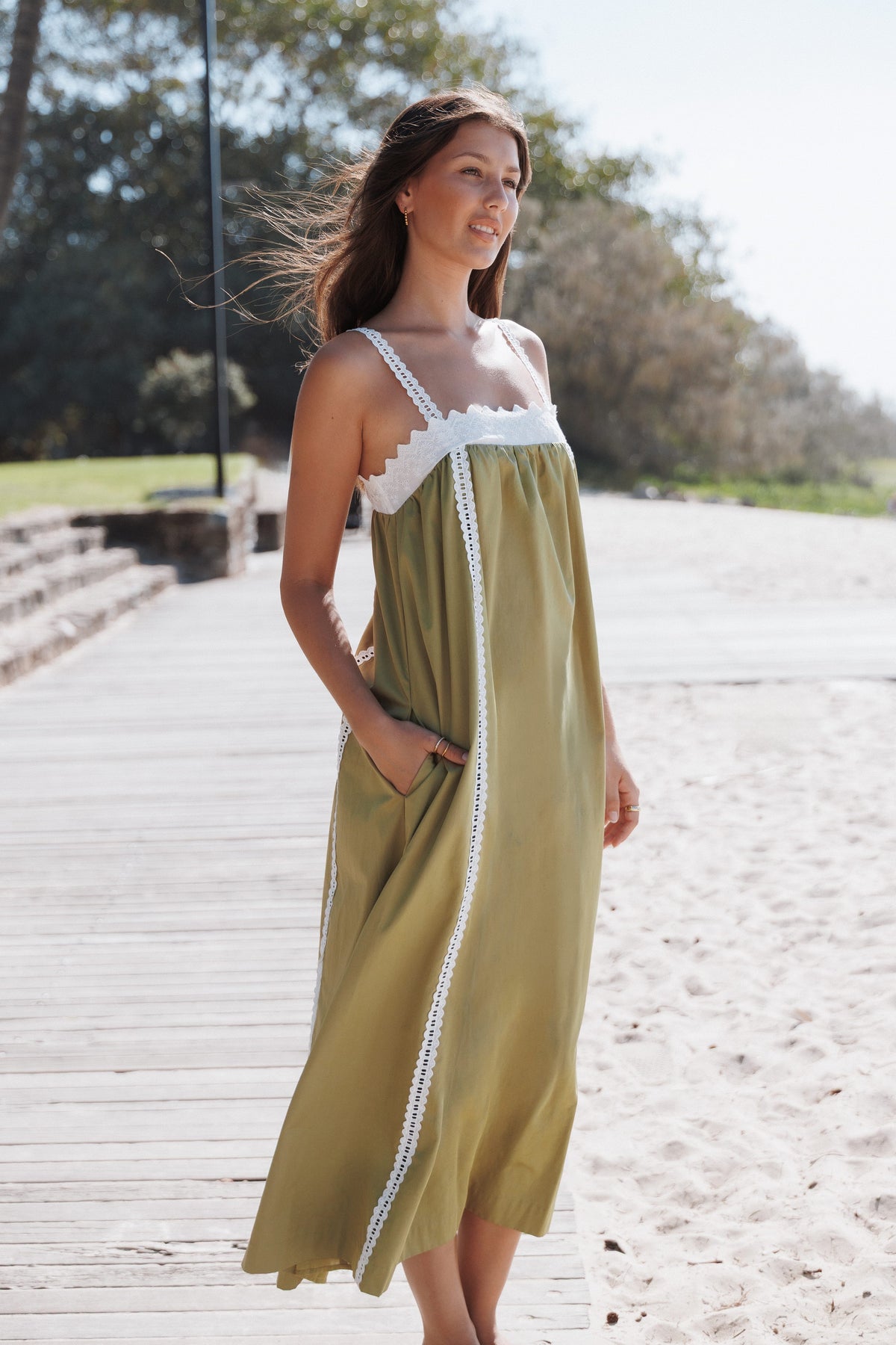DRESSES Halina Midi Dress - Green