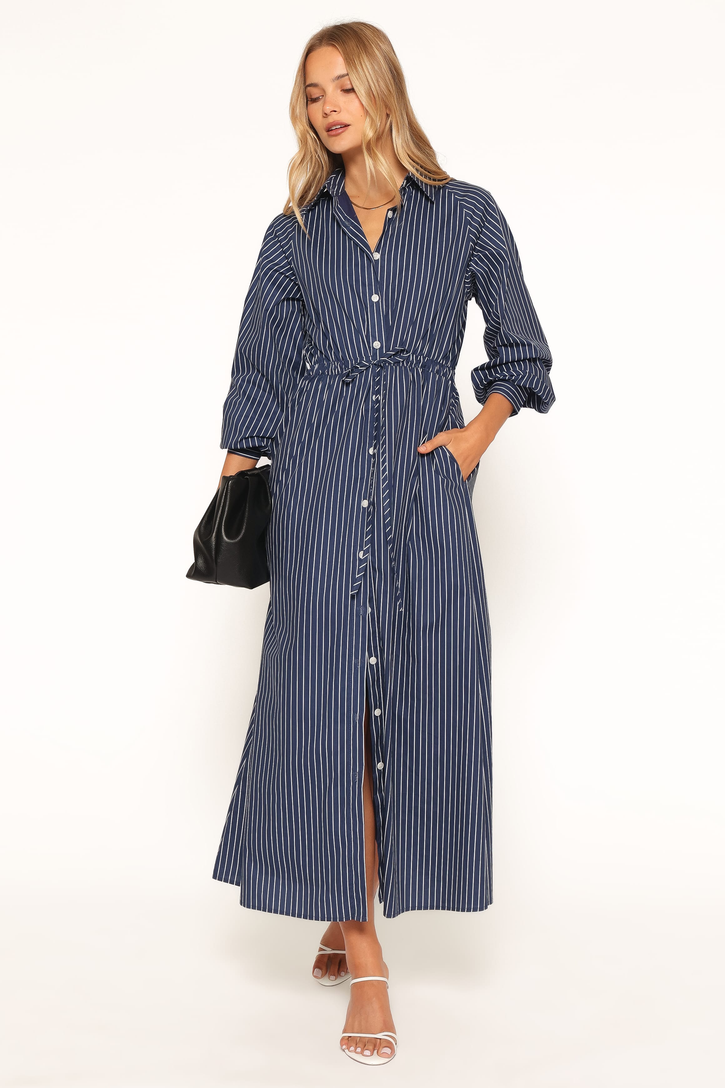 DRESSES Hansel Long Sleeve Maxi Dress - Navy Stripe