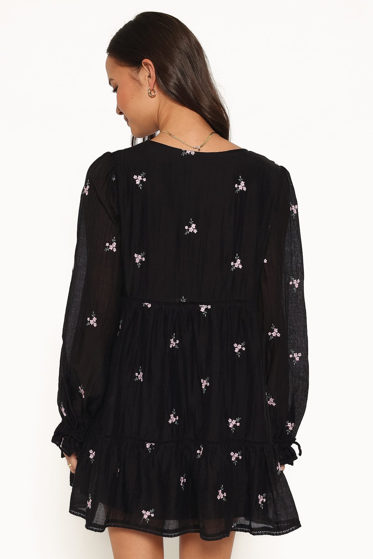 DRESSES Immy Embroidered Mini Dress - Black Floral