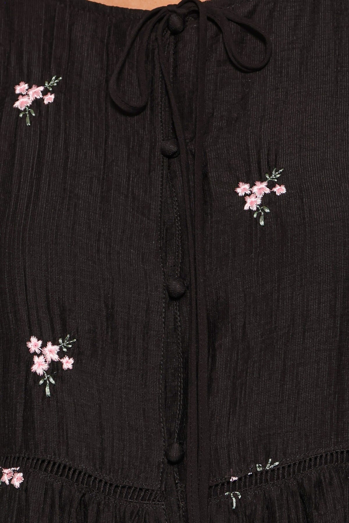 DRESSES Immy Embroidered Mini Dress - Black Floral