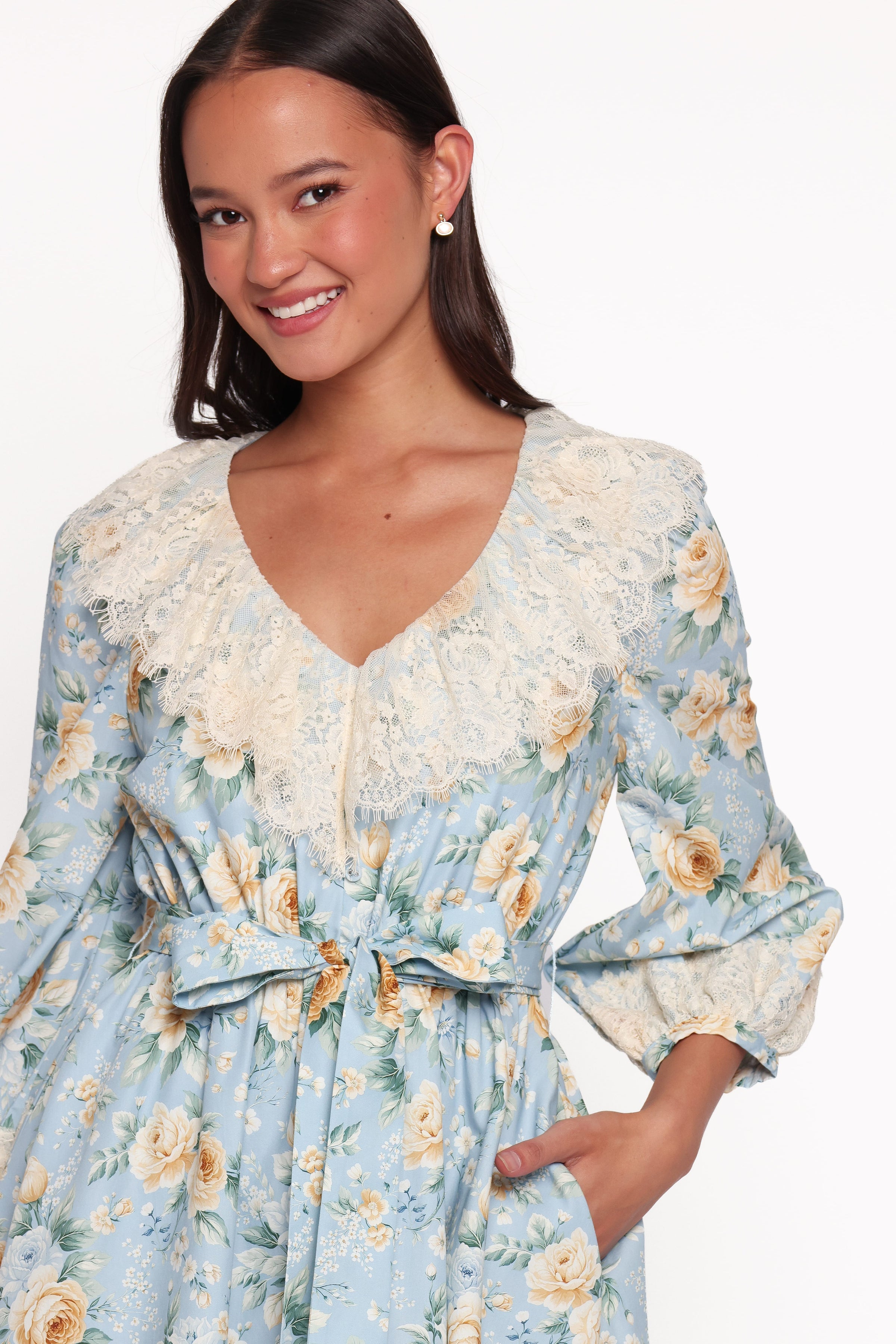 DRESSES Jalen Long Sleeve Mini Dress - Blue Vintage Floral