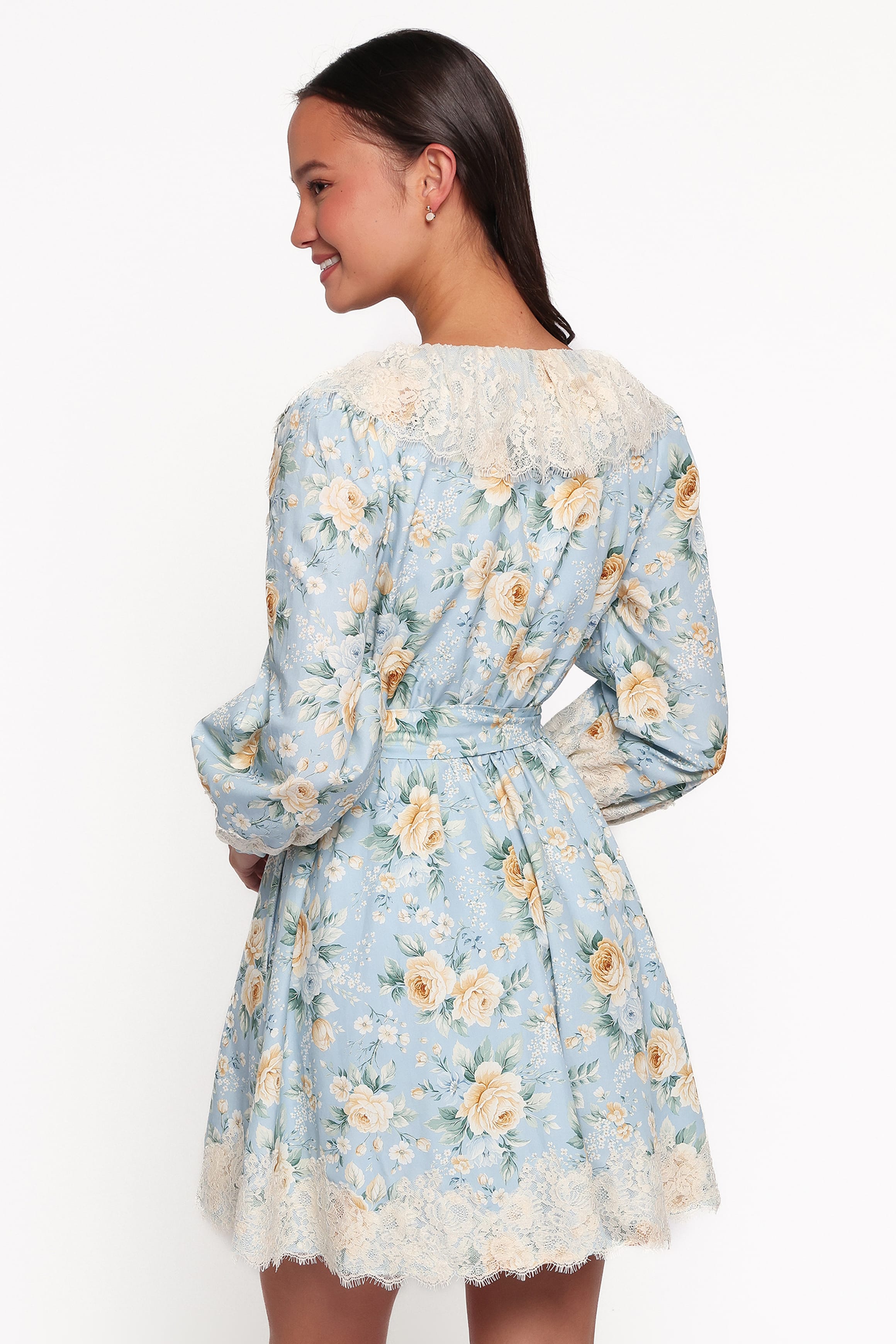 DRESSES Jalen Long Sleeve Mini Dress - Blue Vintage Floral