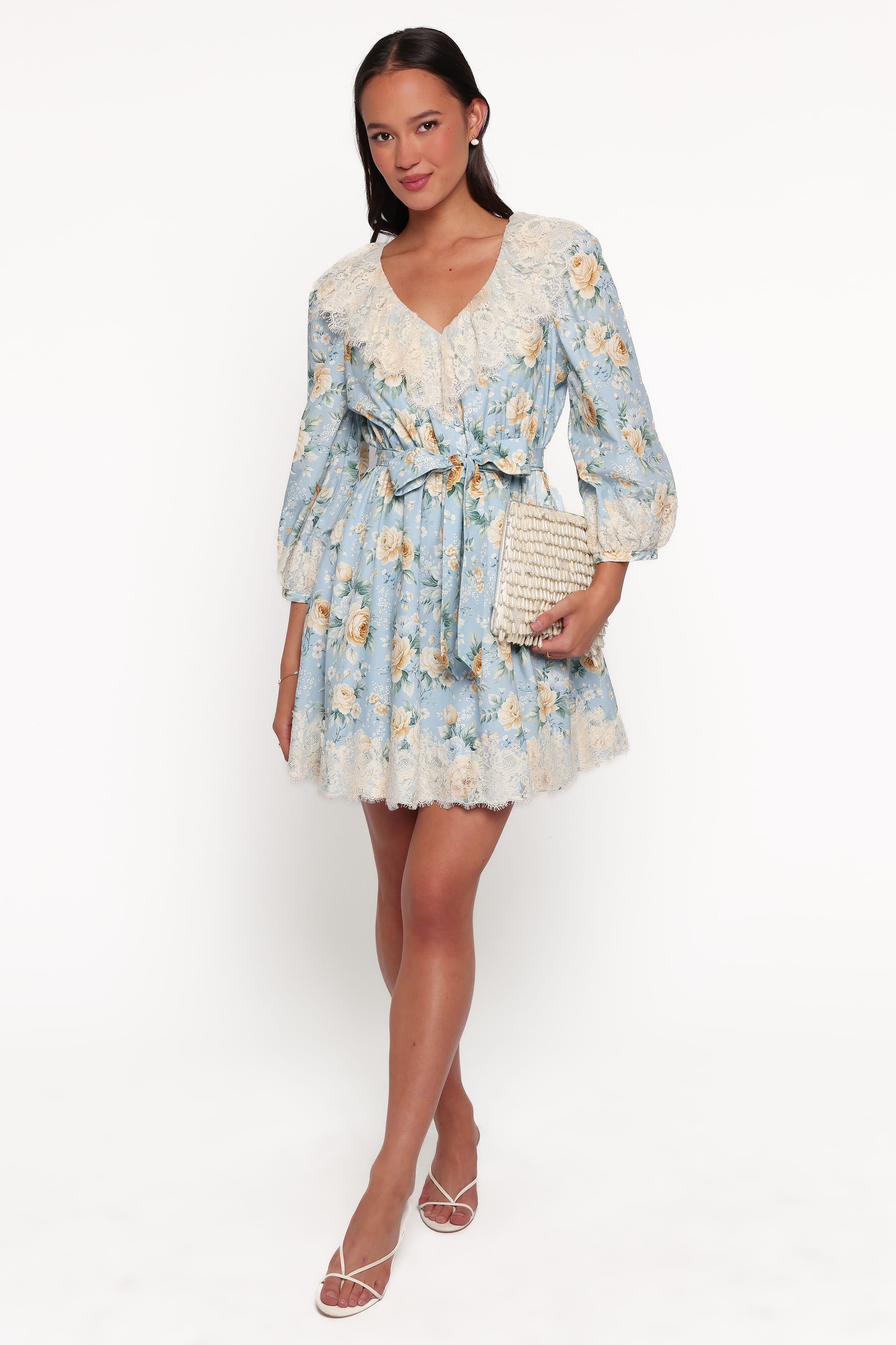 DRESSES Jalen Long Sleeve Mini Dress - Blue Vintage Floral