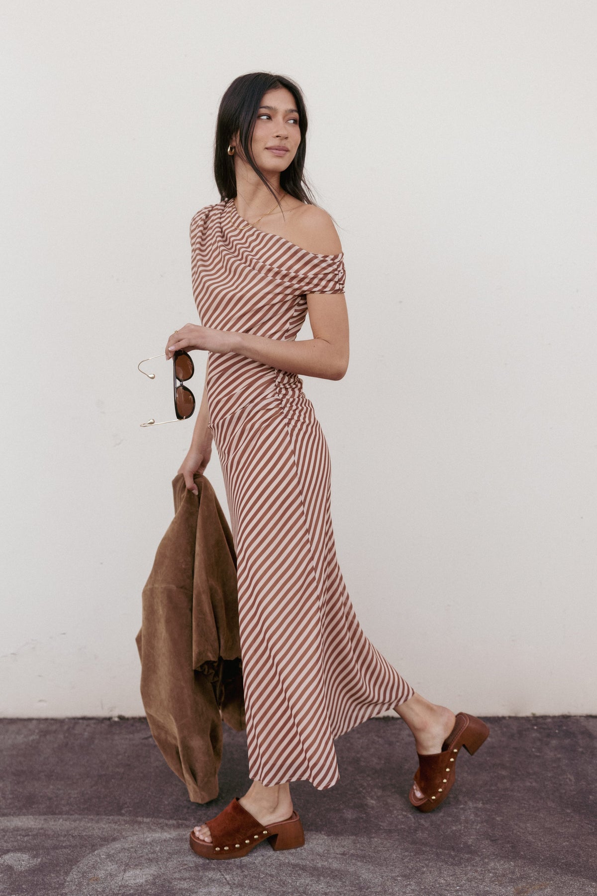 DRESSES Jovita Midi Dress - Brown Stripe