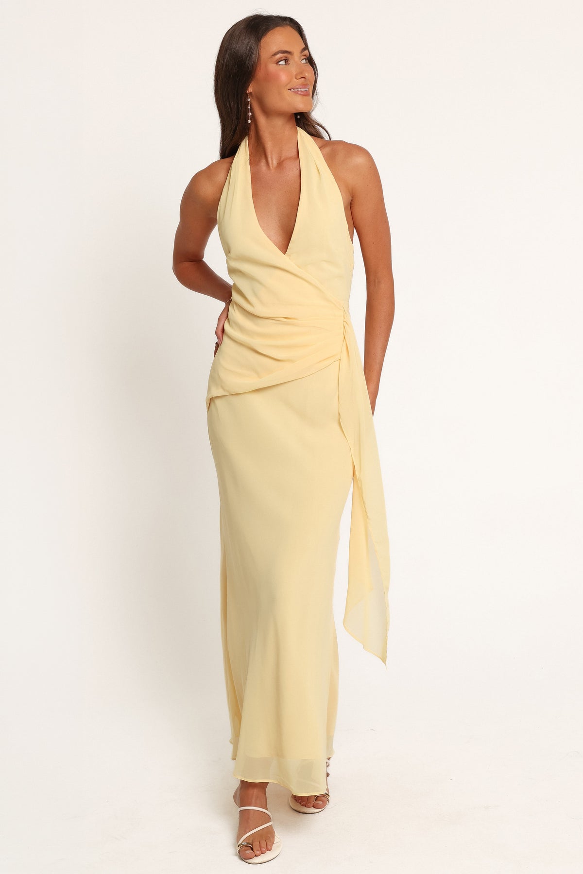 DRESSES Judith Halterneck Maxi Dress - Butter Yellow