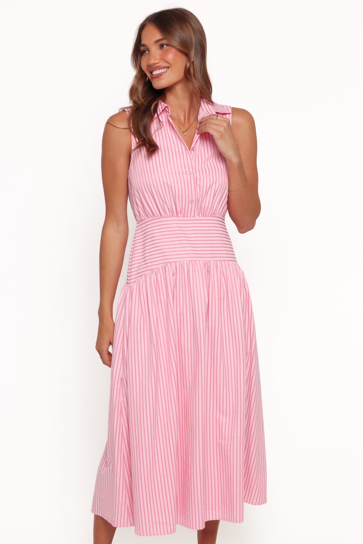DRESSES Julius Midi Dress - Pink Stripe