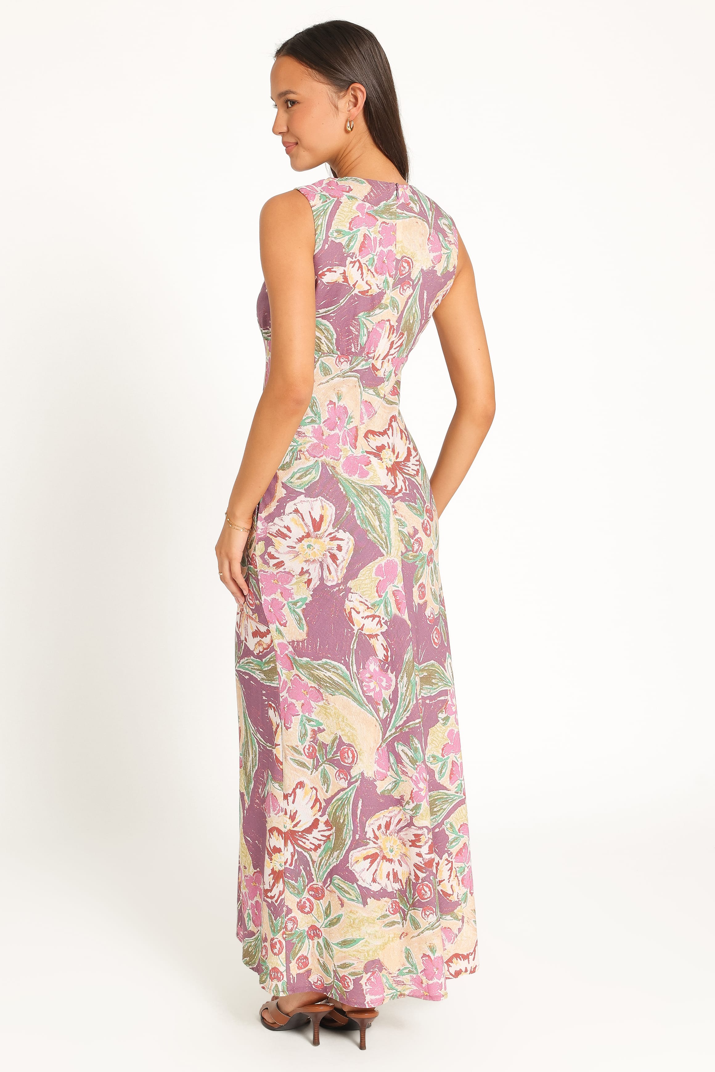DRESSES Justine Keyhole Maxi Dress - Purple Floral