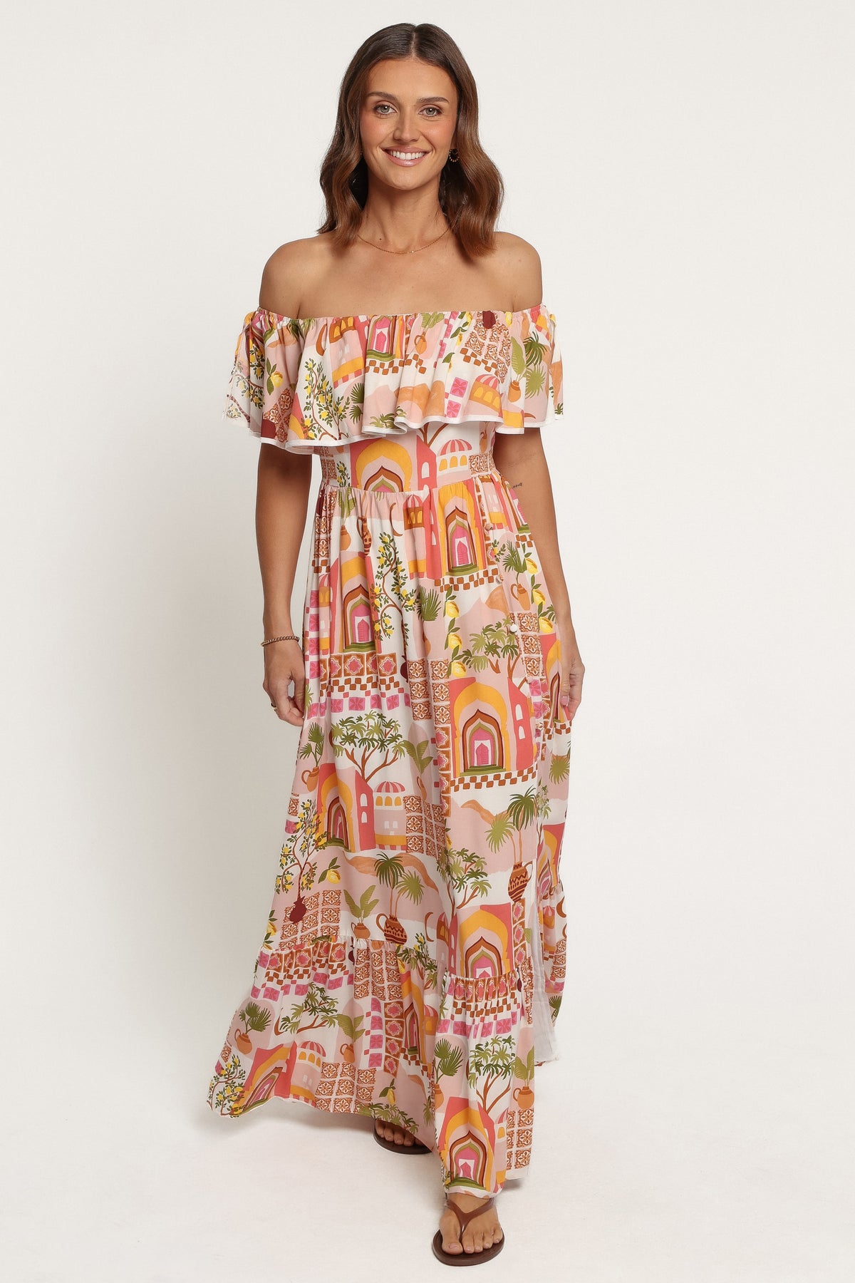 DRESSES Kelsey Off Shoulder Maxi Dress - Pink Tropical