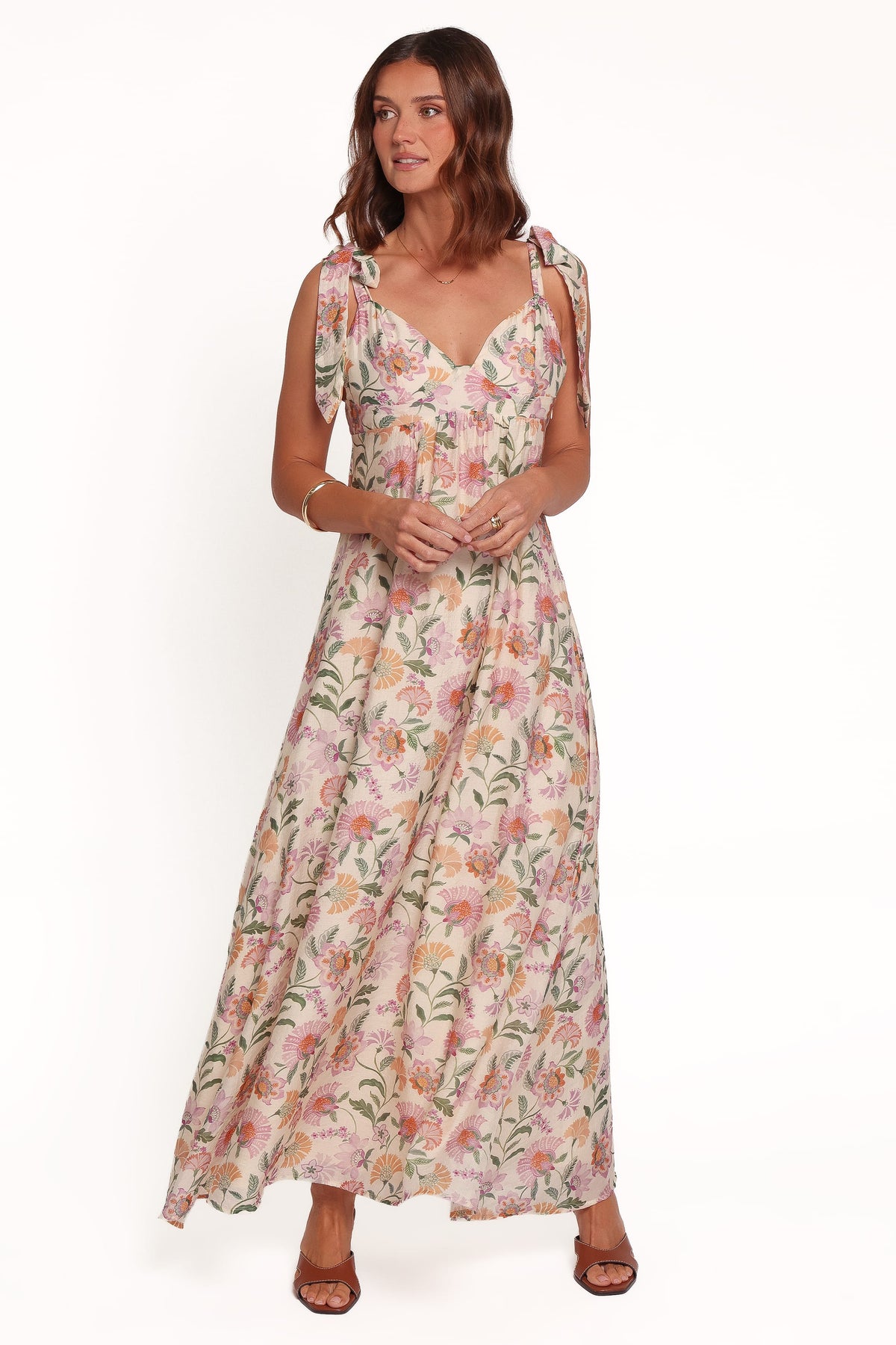 DRESSES Lakita Bow Shoulder Midi Dress - Pink Floral