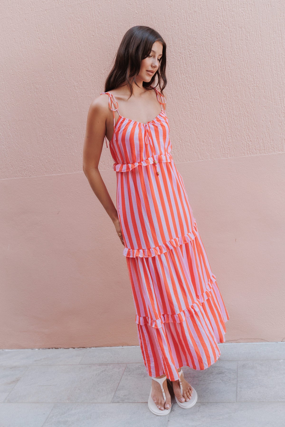DRESSES Lovella Maxi Dress - Pink/Red Stripe
