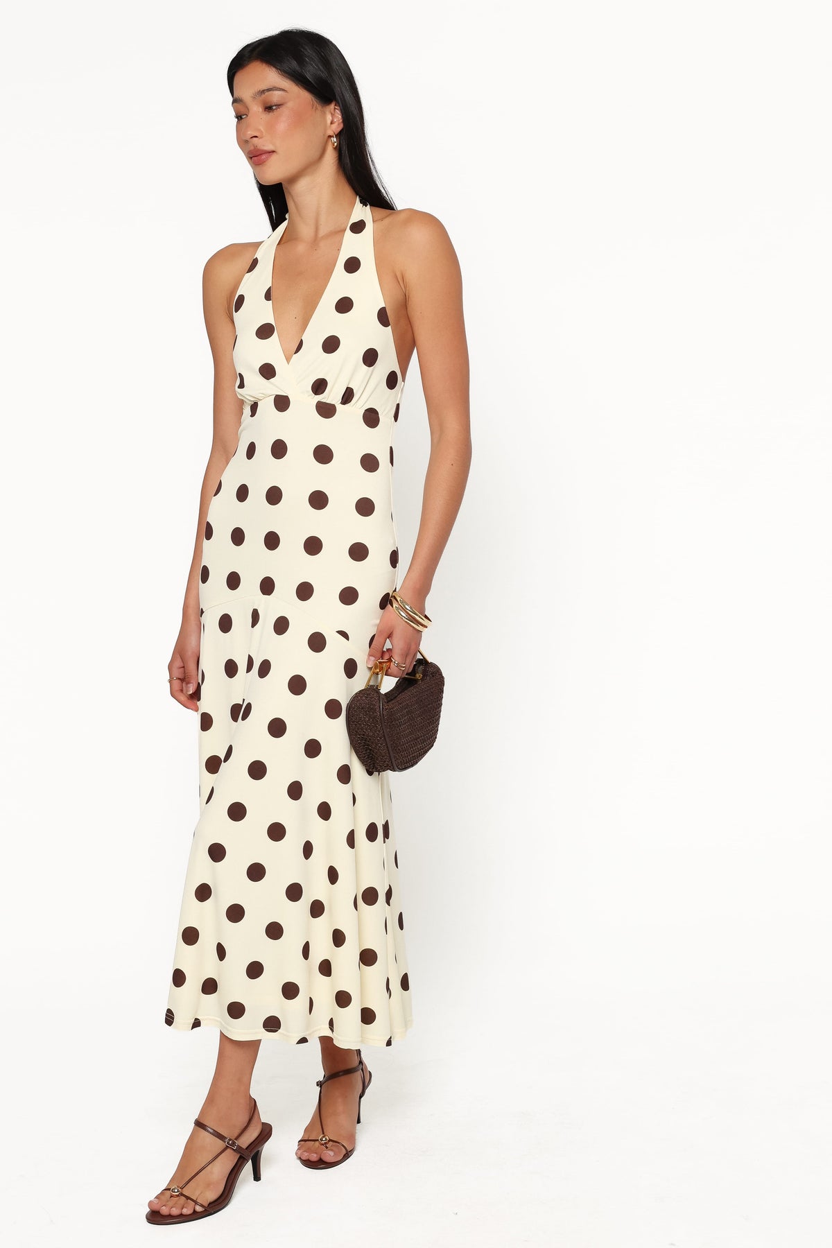 DRESSES Lyndell Halterneck Maxi Dress - Butter Yellow Dot