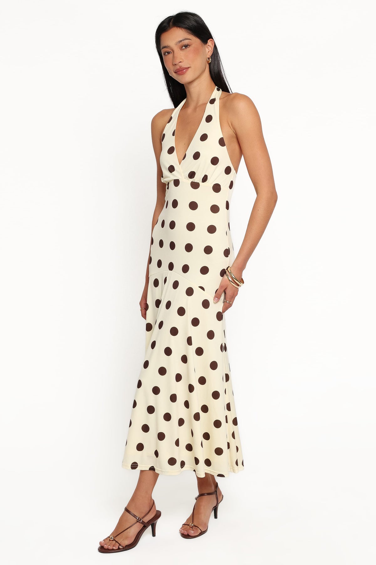 DRESSES Lyndell Halterneck Maxi Dress - Butter Yellow Dot