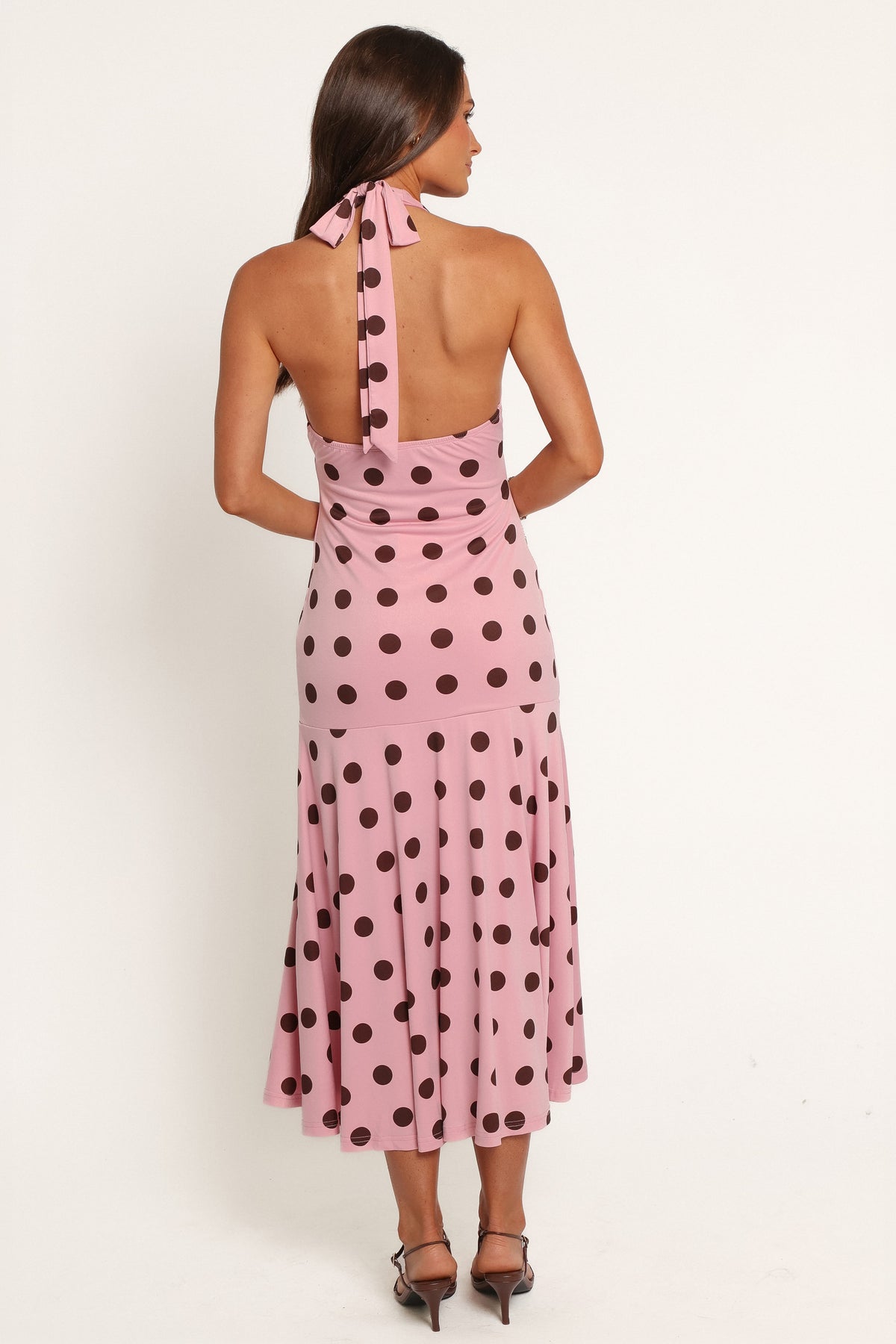 DRESSES Lyndell Halterneck Maxi Dress - Pink Dot