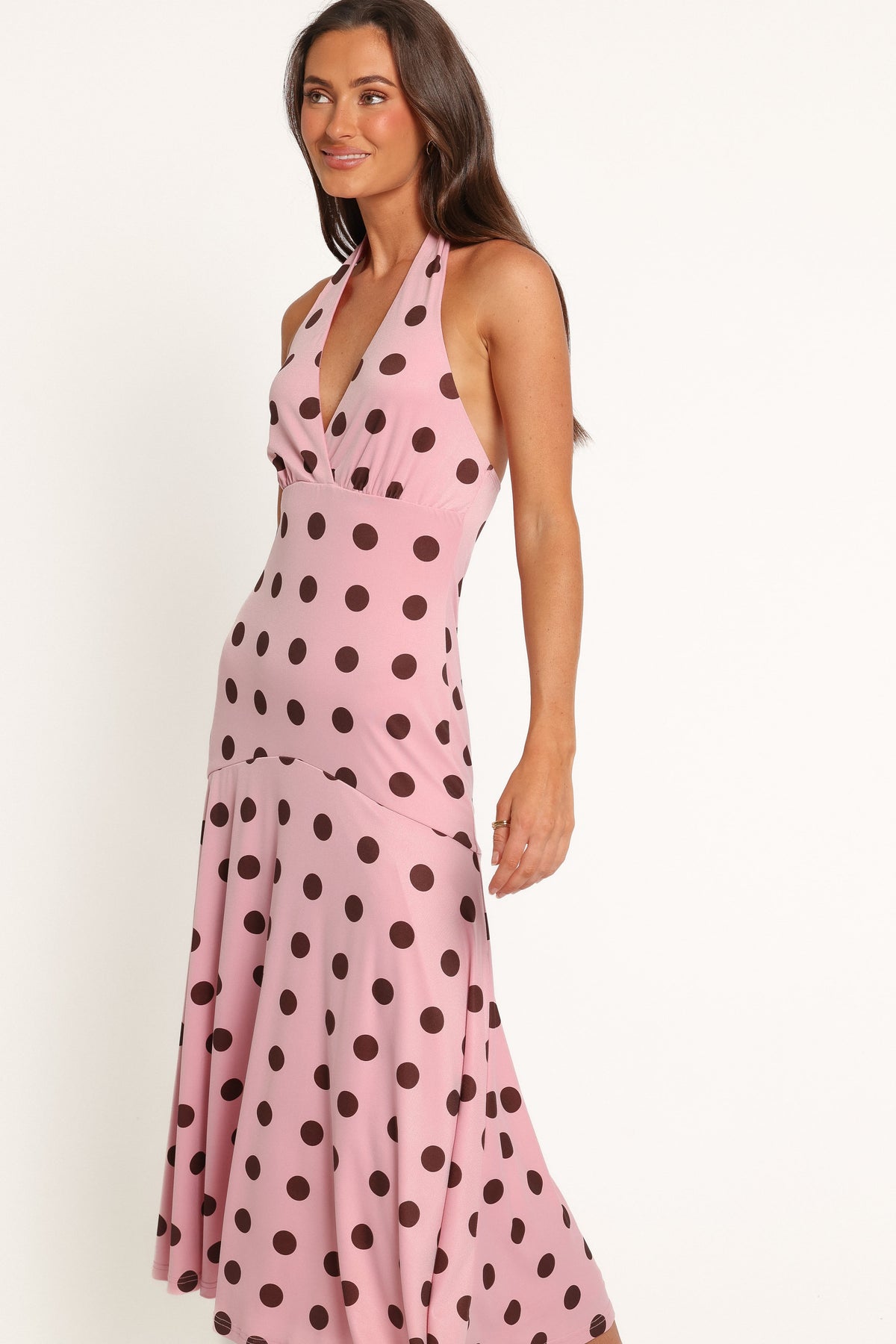DRESSES Lyndell Halterneck Maxi Dress - Pink Dot