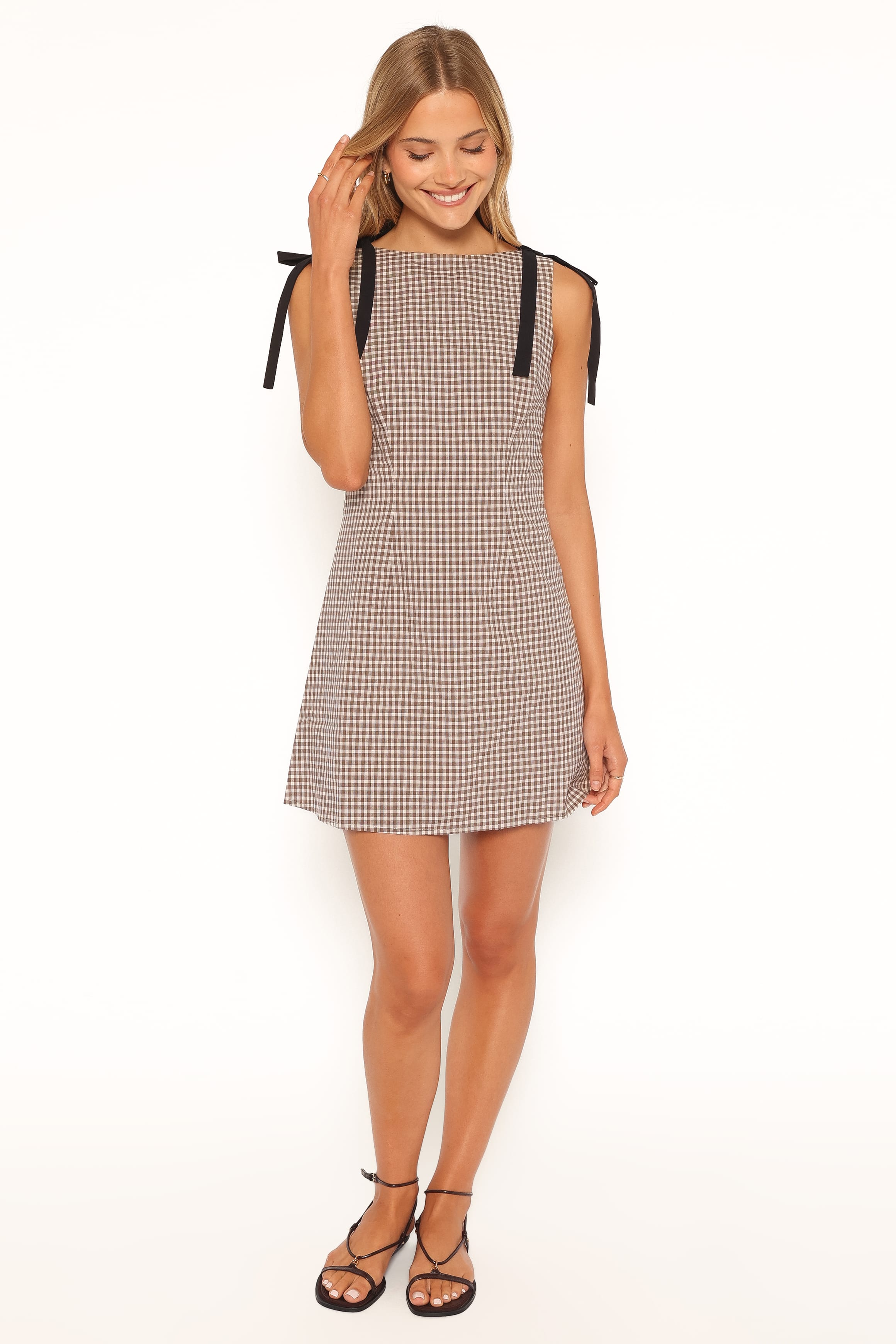 DRESSES Lyric Mini Dress - Brown Check
