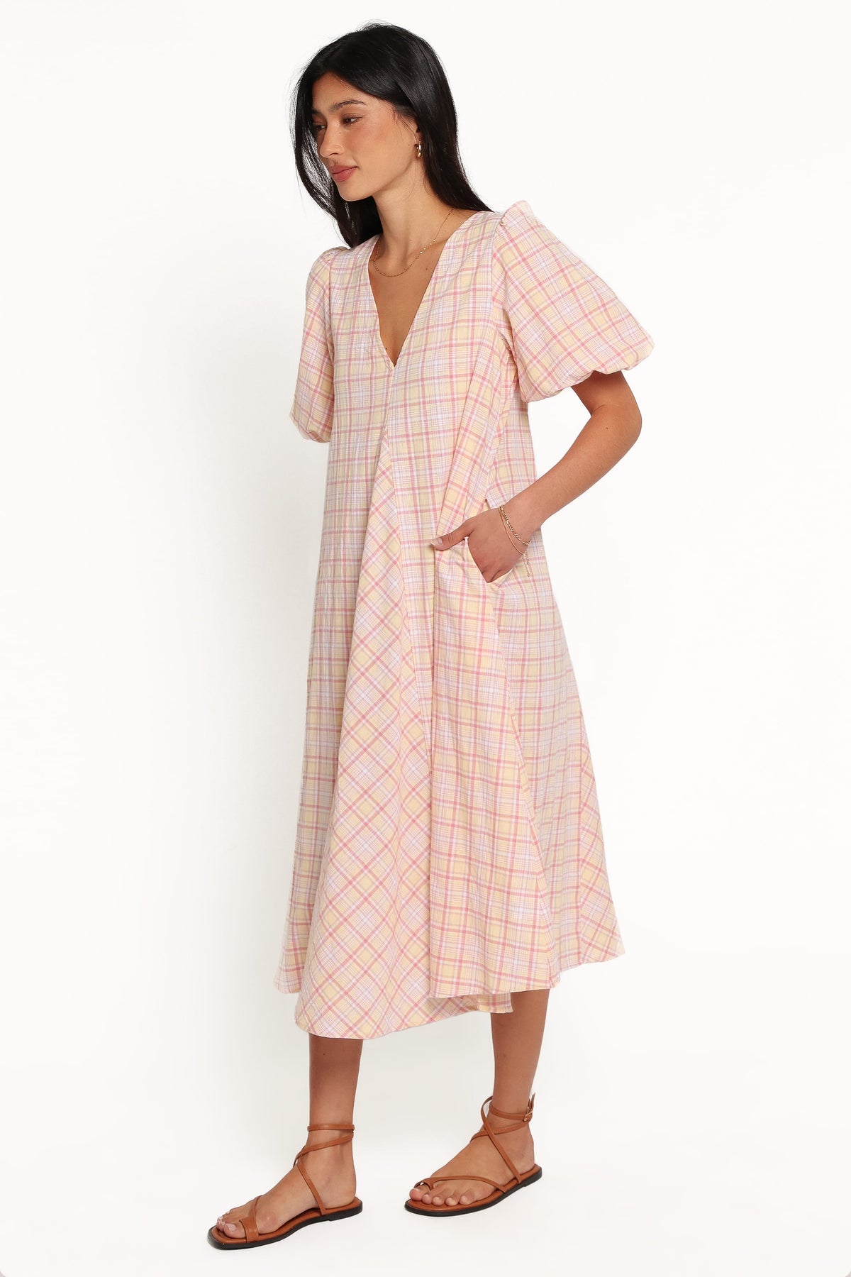 DRESSES Patton Midi Dress - Butter Yellow Gingham