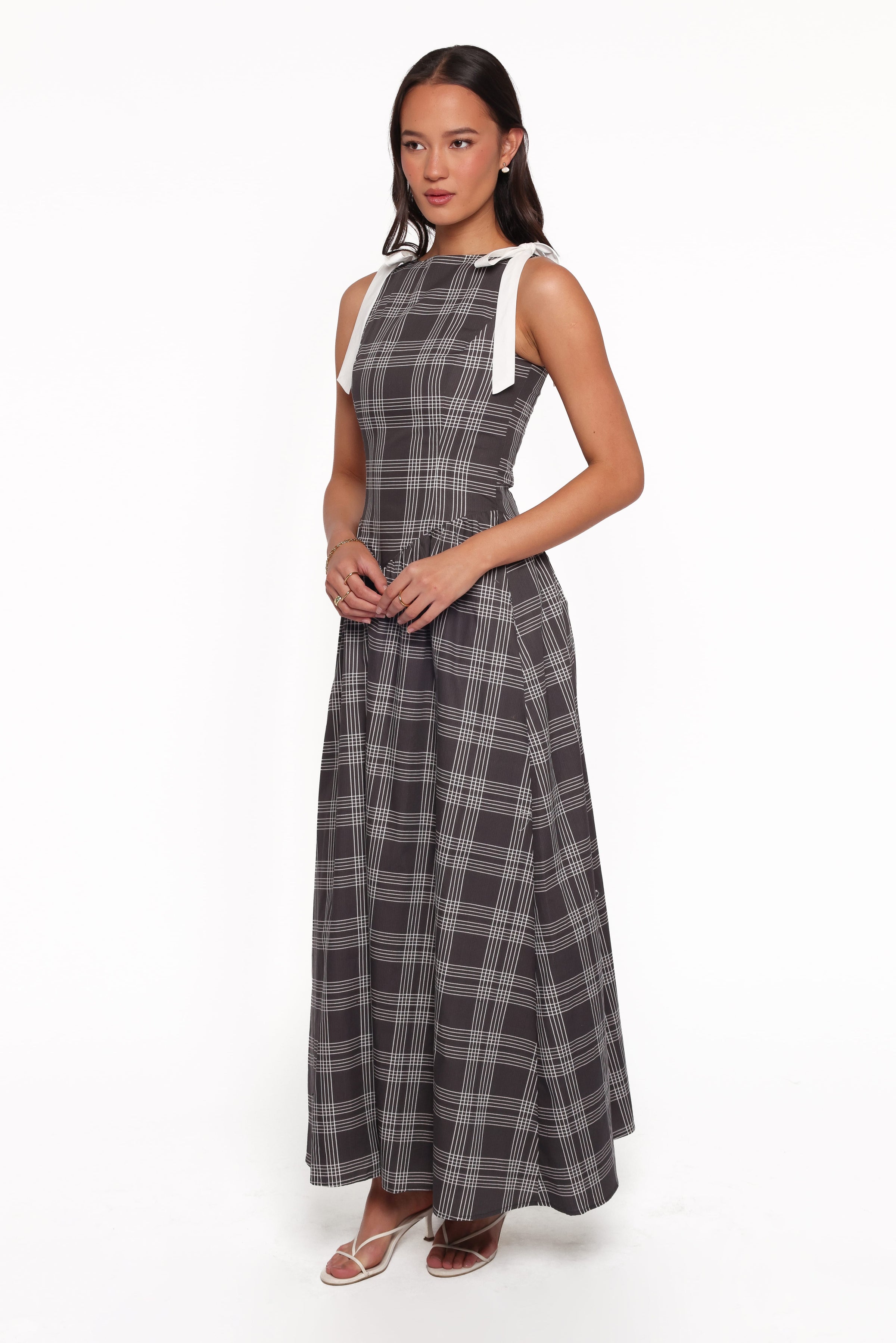 DRESSES Rafaella Maxi Dress - Charcoal Plaid