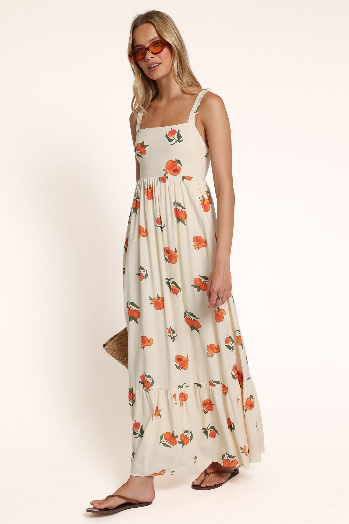 DRESSES Reid Maxi Dress - Cream Peach Print