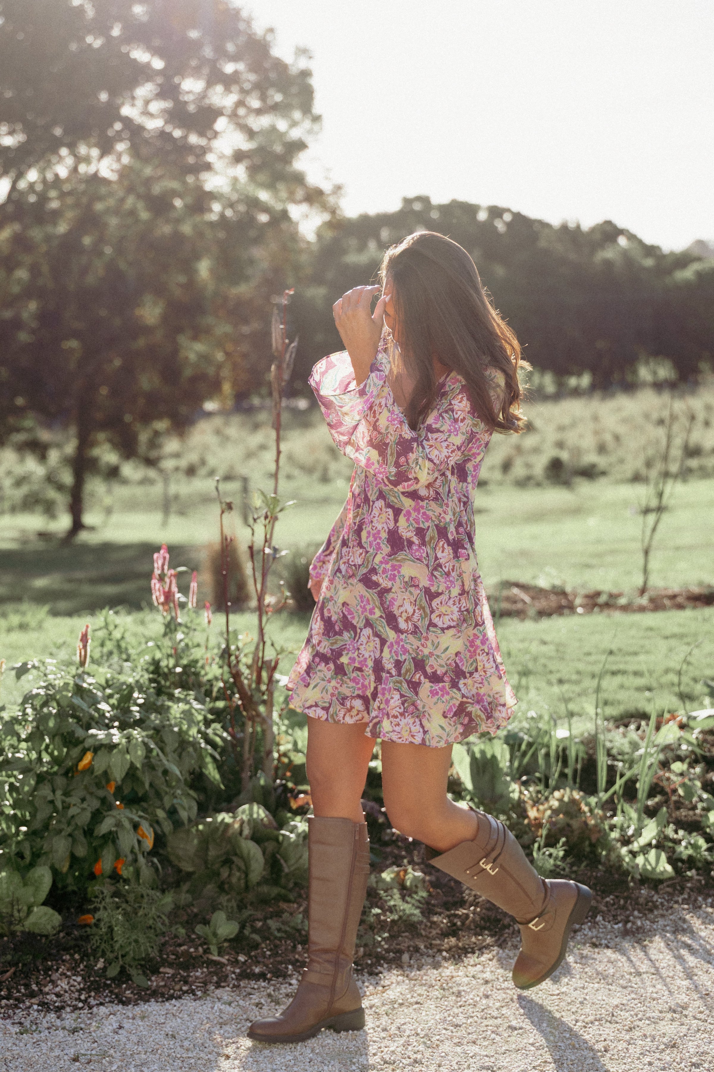 DRESSES Rosalia Chiffon Mini Dress - Purple Floral