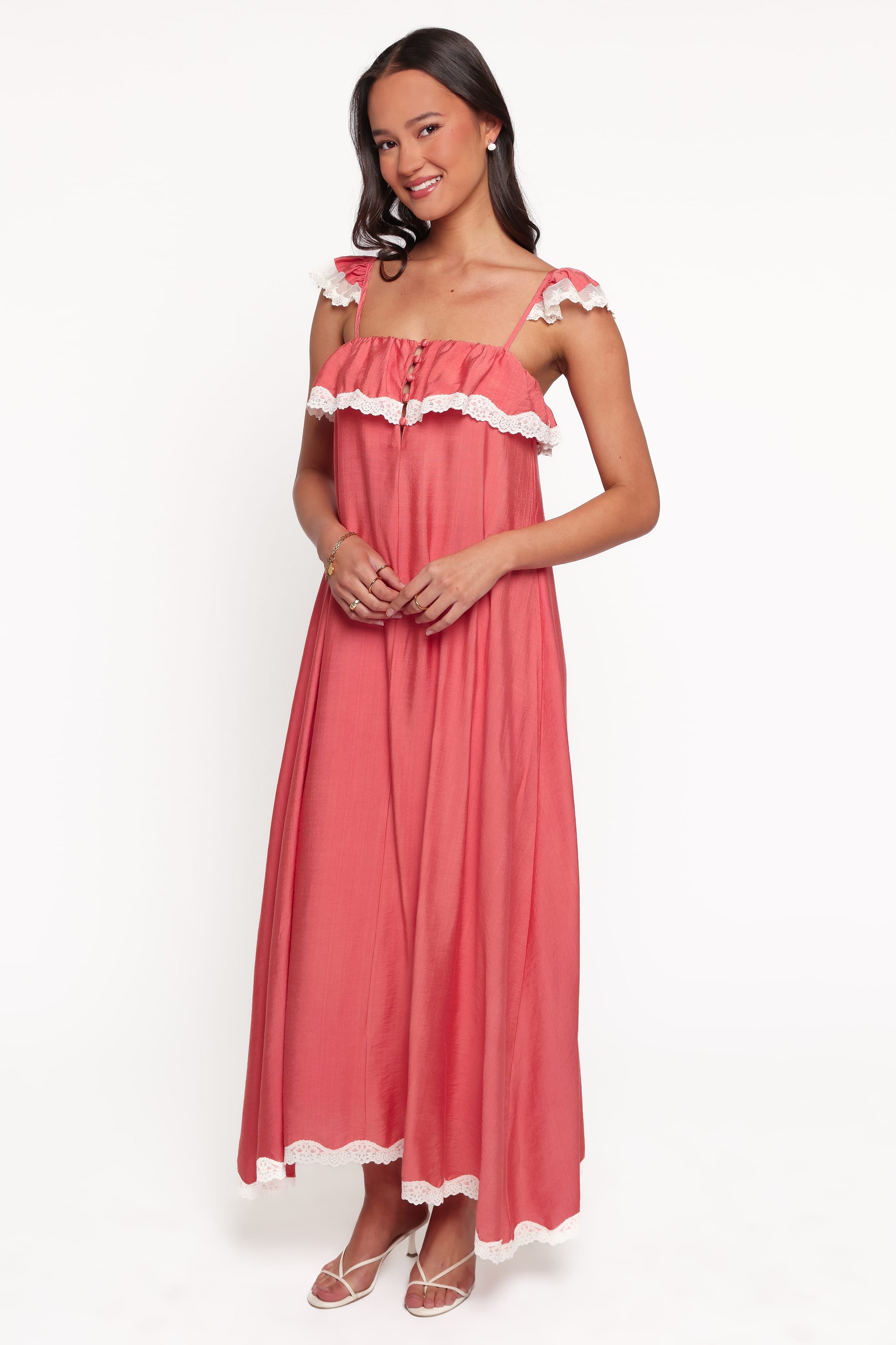 DRESSES Sapphira Lace Midi Dress - Peach Blossom