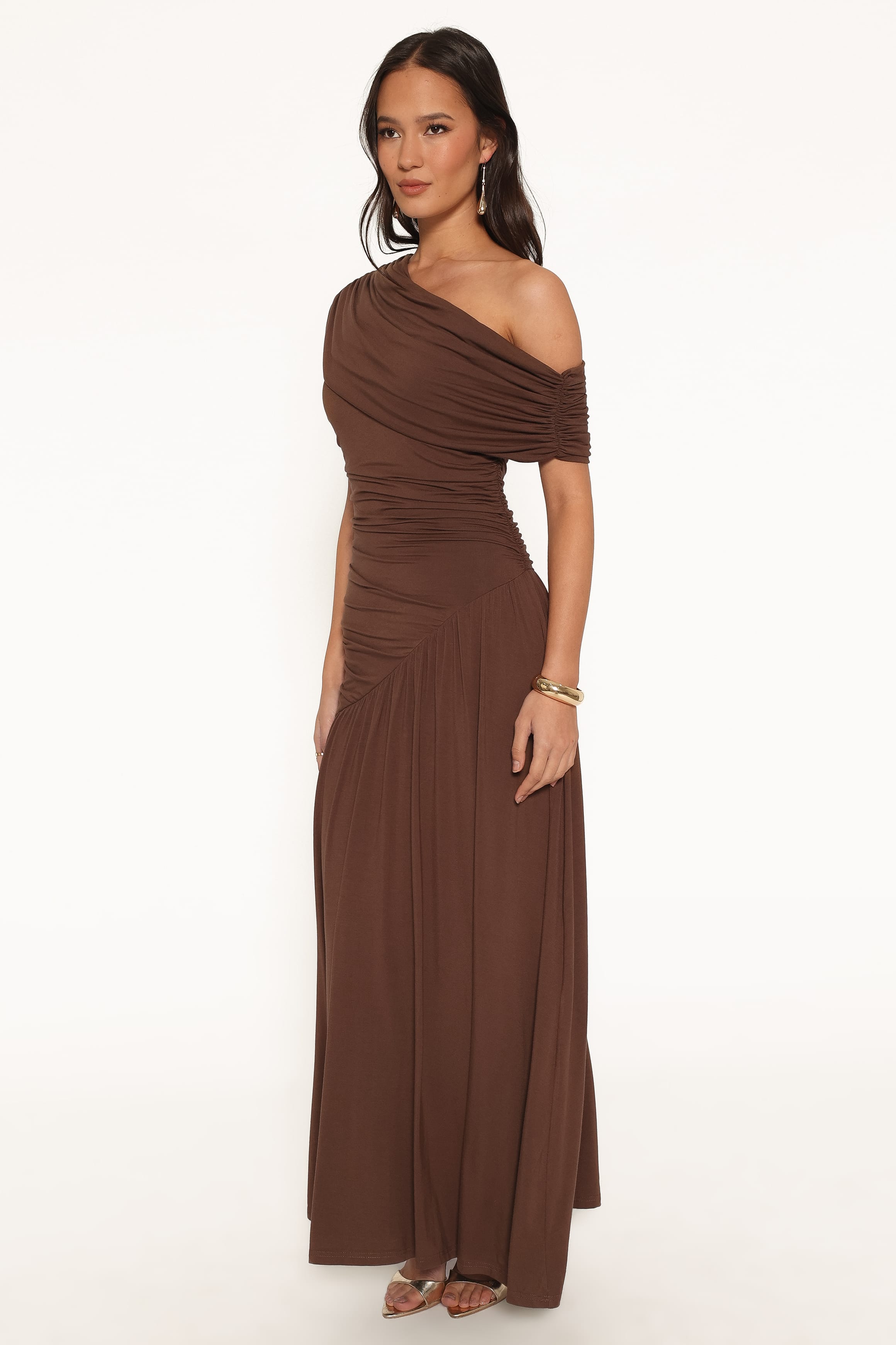 DRESSES Sharmay Off Shoulder Maxi Dress - Brown