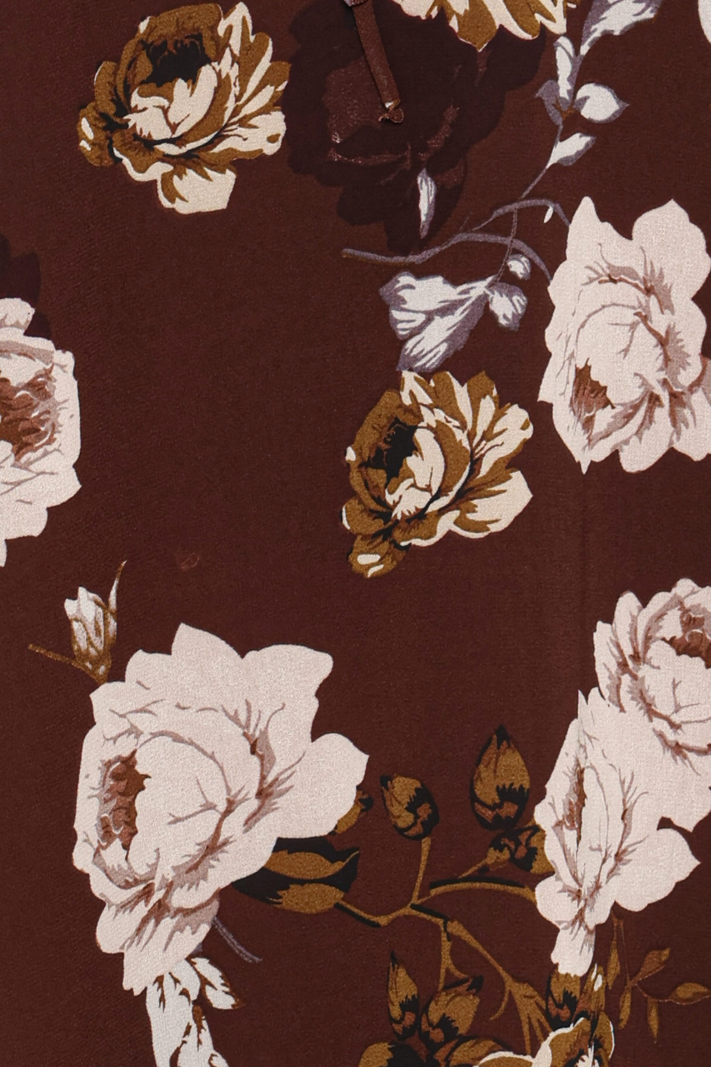 DRESSES Sigrid Tie Cuff Mini Dress - Brown Floral