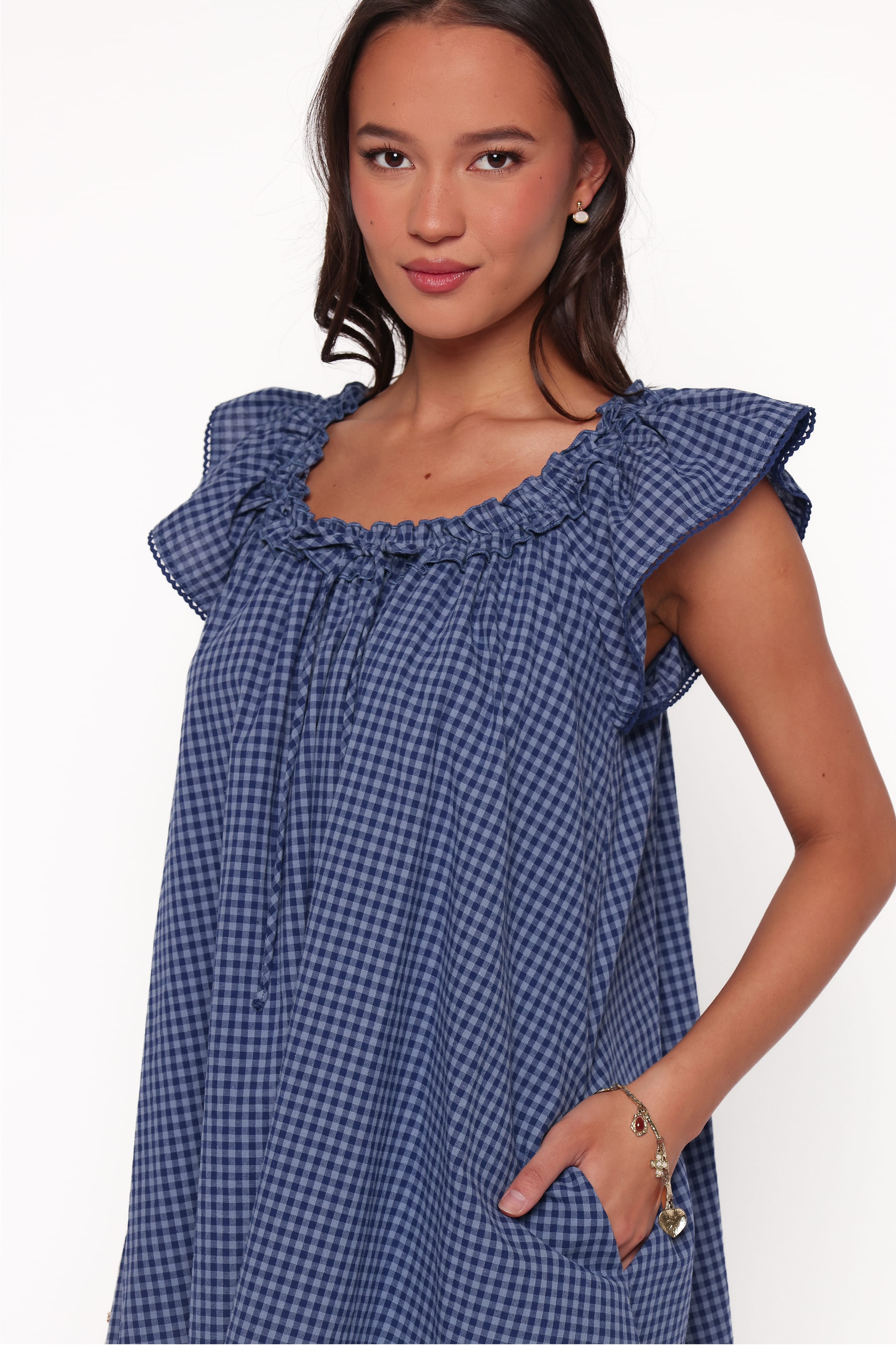 DRESSES Tahlisa Mini Dress - Navy Gingham
