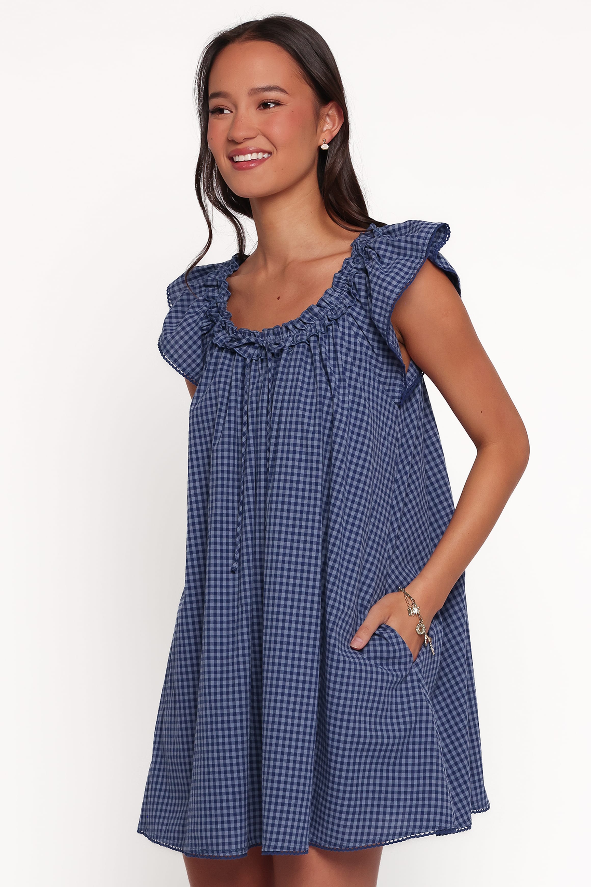 DRESSES Tahlisa Mini Dress - Navy Gingham